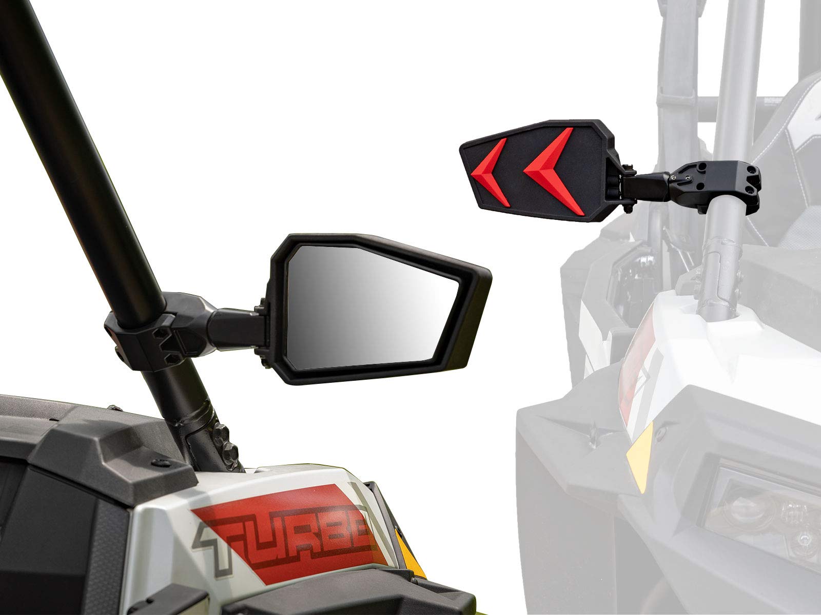 SuperATV Seeker Side View Mirrors for Polaris Ranger 400/500/570/800 – Fits 1.75