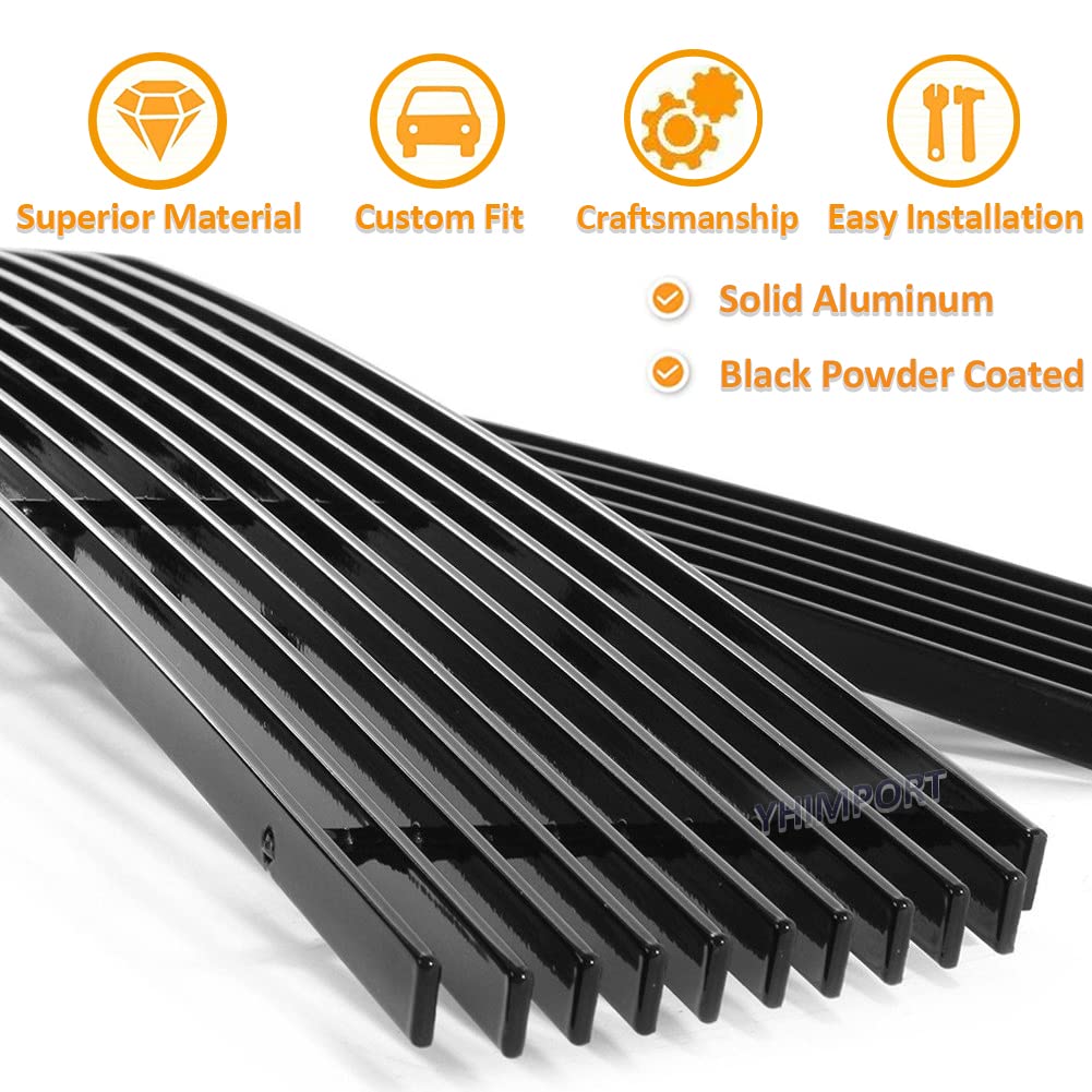 Black Front Billet Grille Insert Combo for 2007-2014 Chevy Tahoe, Suburban & Avalanche (Excludes Z71) - Upgrade Your Truck's Style & Protection for Off-Road & Daily Driving