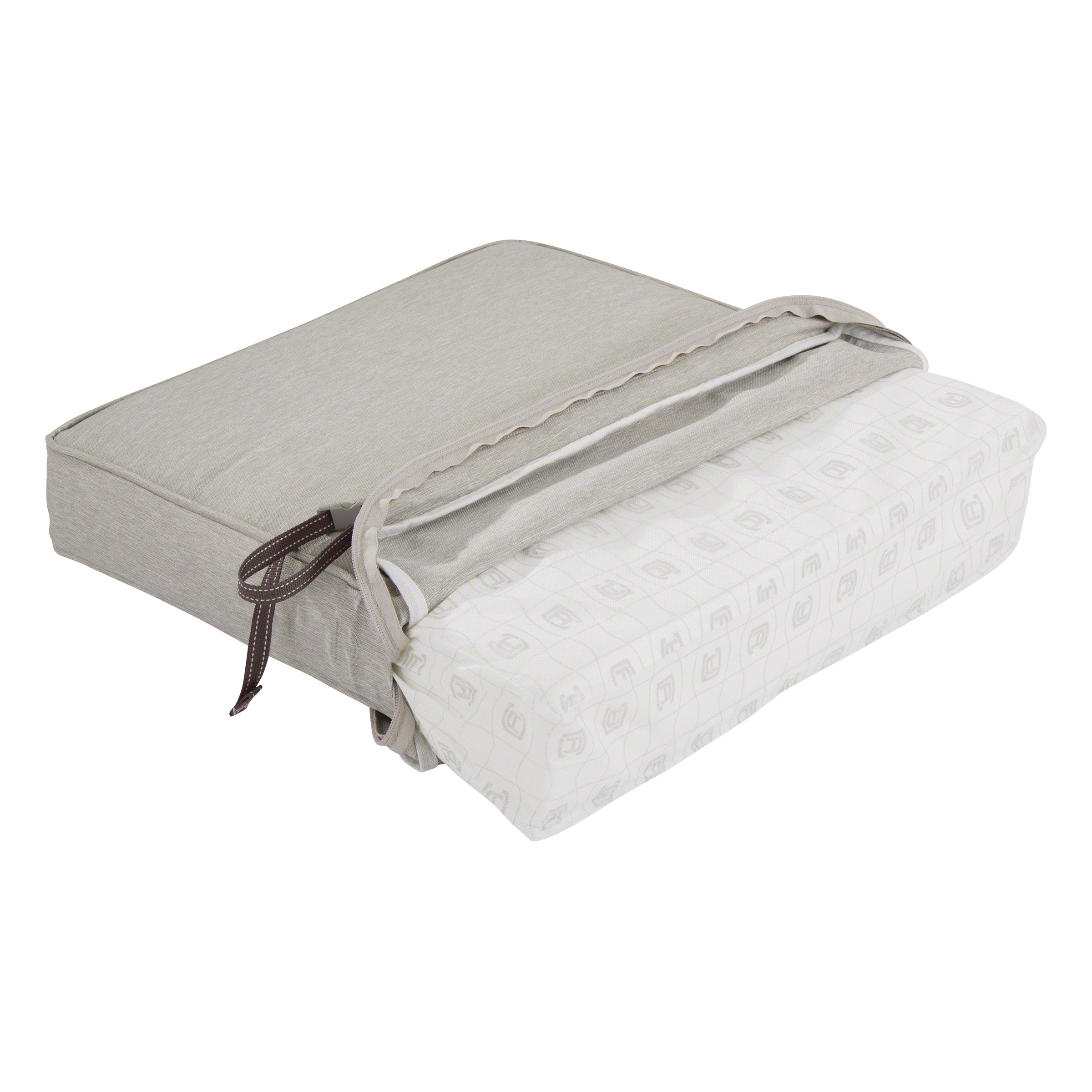 Classic Accessories Montlake Patio FadeSafe Seat Cushion - Grey, 23x21x5 Inches, Weather-Resistant Outdoor Furniture Cushion for Patio Chairs and Loungers