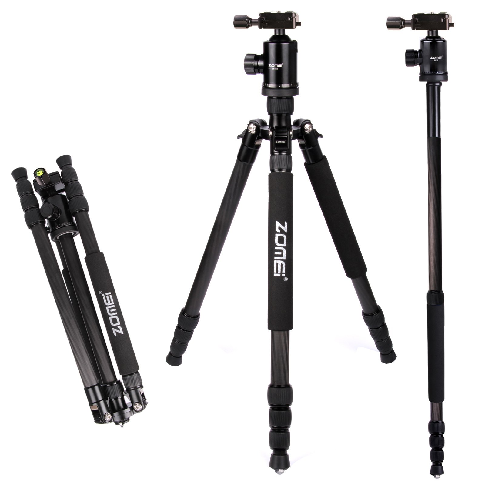Zomei Z818C Professional Carbon Fiber Tripod with Ball Head & Quick Release Plate - Lightweight Travel Tripod for DSLR Cameras (Canon, Sony, Nikon) - Includes Carrying Bag for Outdoor Photography & Videography