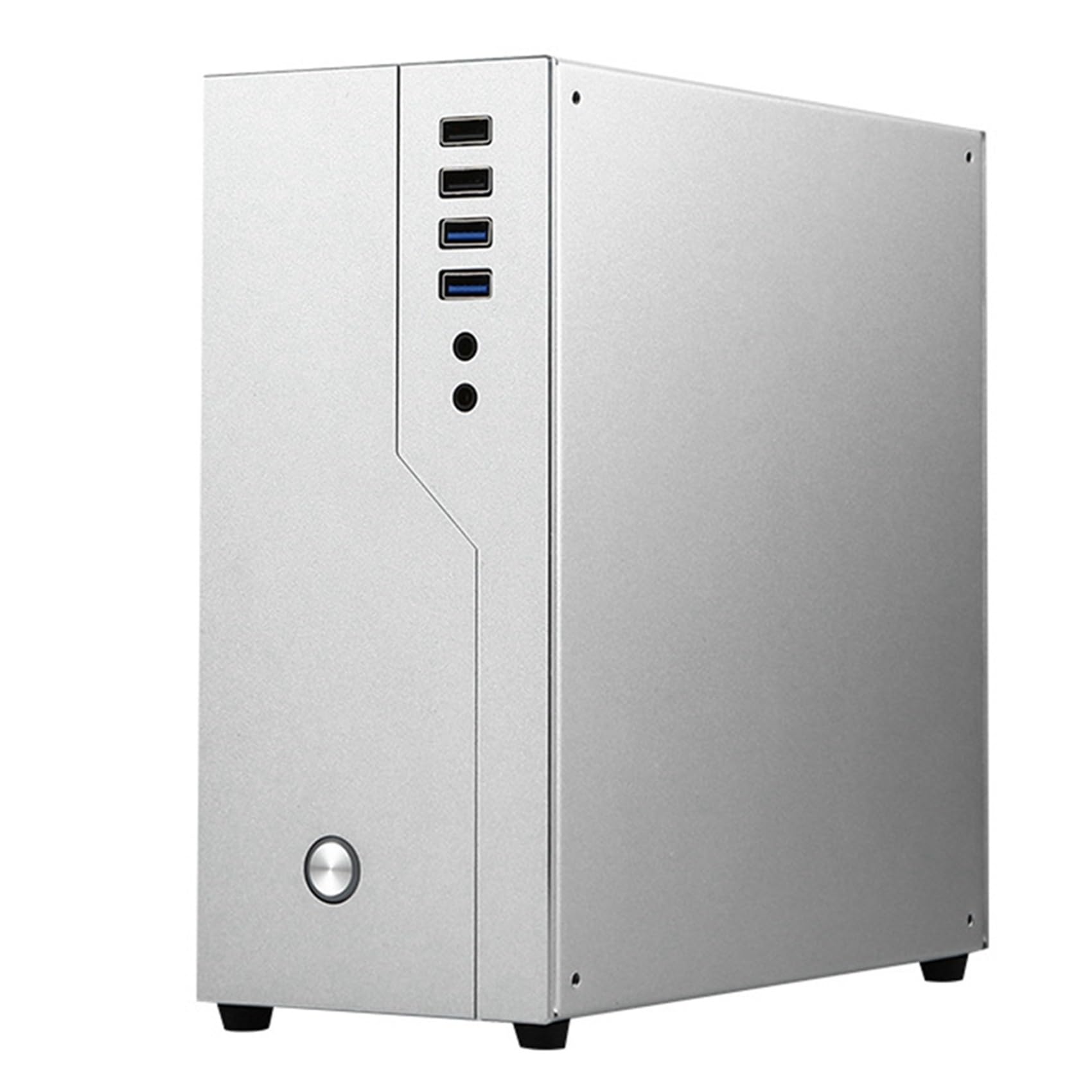 OUHUAN Mini ITX Computer Case - All Aluminum HTPC Single Slot Chassis for Small Form Factor PCs | Compact Desktop Case for Home Theater & Gaming Setups