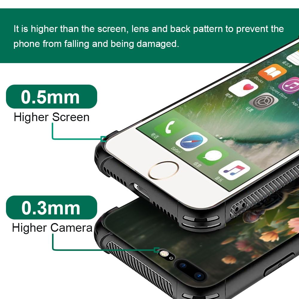 **Forest Tiger Lotus iPhone 8/SE 2020 Case - Shockproof Anti-Scratch Hard PC Back Cover for Girls - Perfect for Daily Use, Travel & Outdoor Activities**