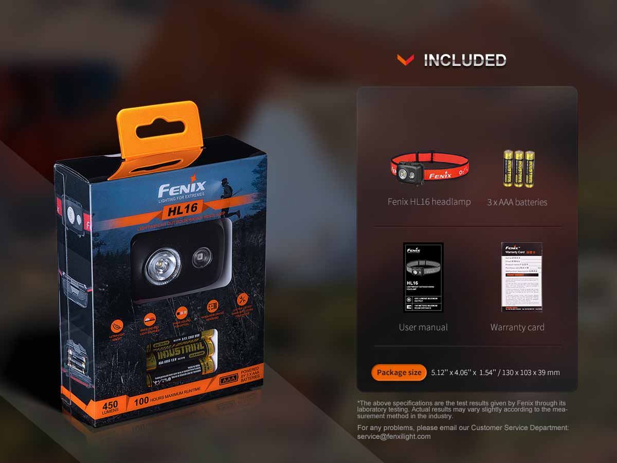 Fenix HL16 AAA Headlamp - 300 Lumen LED Headlight with Red Light Mode, Waterproof for Camping, Hiking, Running & Outdoor Adventures