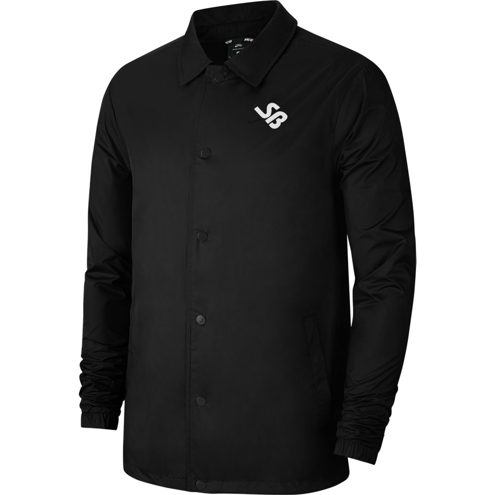 Nike SB Men's Skate Jacket - Black & White | Lightweight Water-Resistant Windbreaker for Skateboarding & Streetwear Fashion