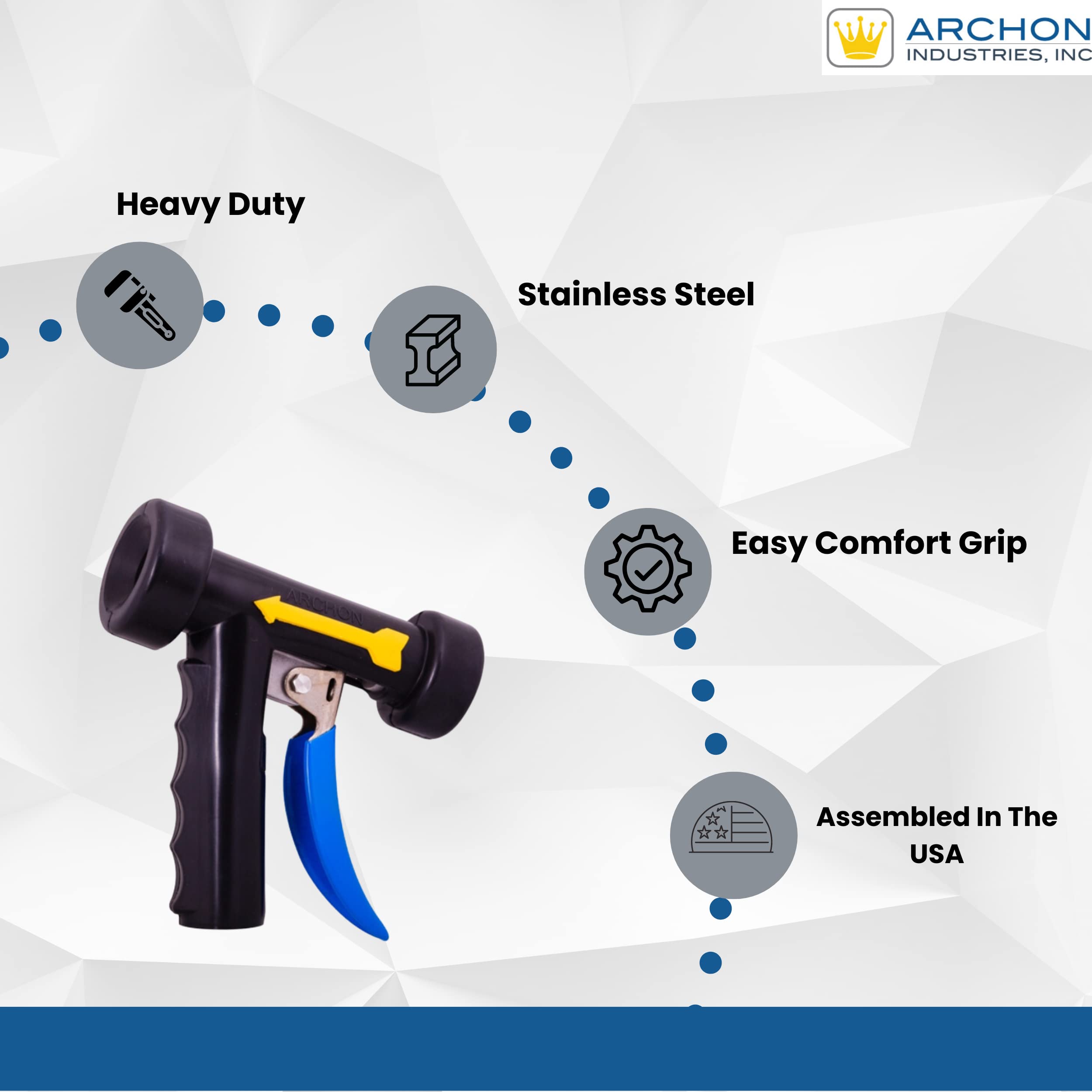 RT12-BB High Pressure Spray Nozzle - 7.9 GPM Max Flow Rate, Black - Ideal for Car Washing, Garden Irrigation & Industrial Cleaning