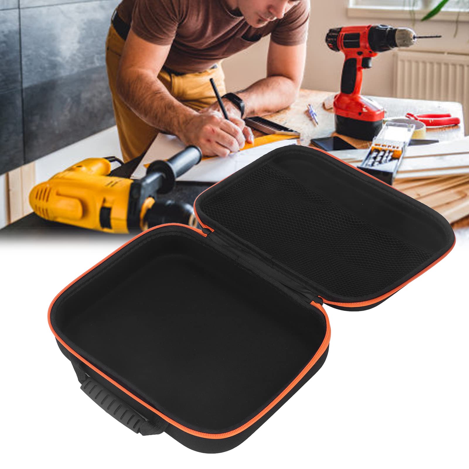Heavy Duty Tool Box - PU & EVA Portable Tool Storage Case with Zipper Design, Multifunctional Square Tool Bag for Electricians, Mechanics & Outdoor Work - Perfect for Job Sites, Garage Organization & DIY Projects