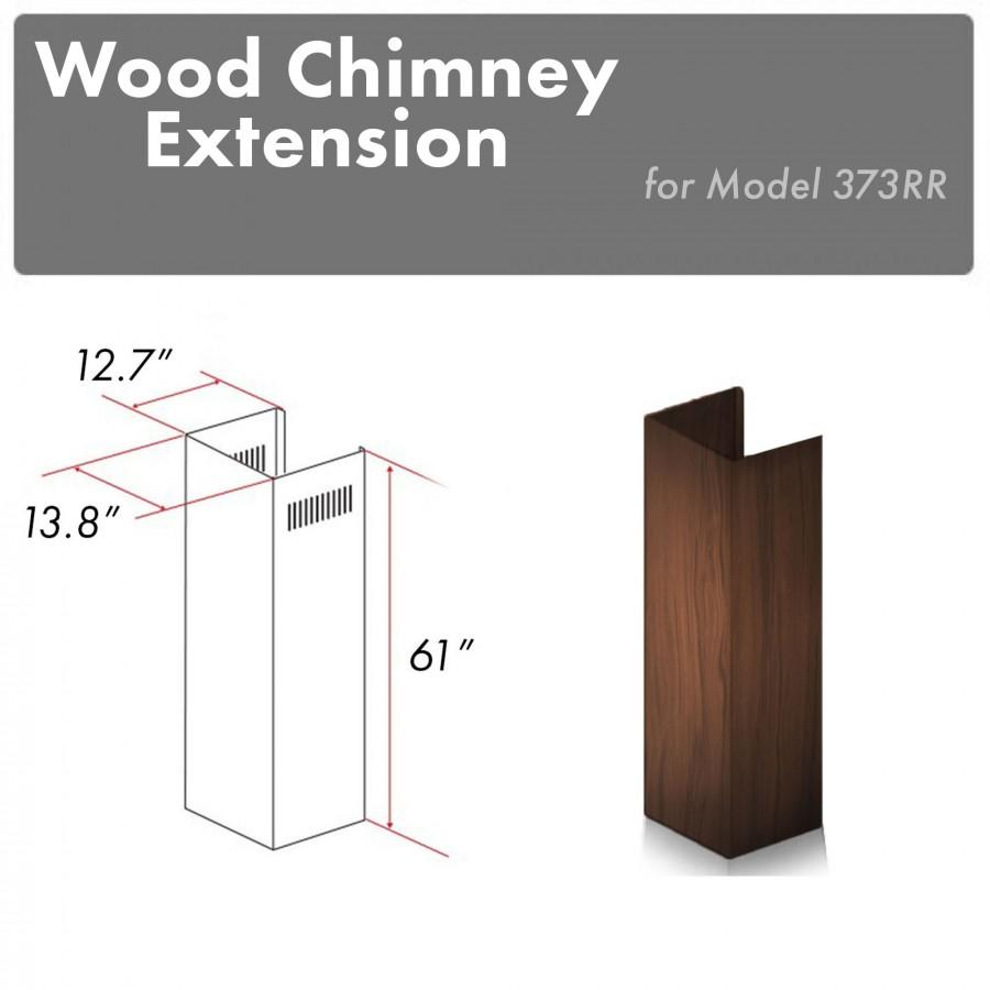 ZLINE 61 Inch Wooden Chimney Extension for High Ceilings up to 12.5 ft - 373RR E Model - Perfect for Kitchen Range Hood Ventilation and Home Improvement Projects