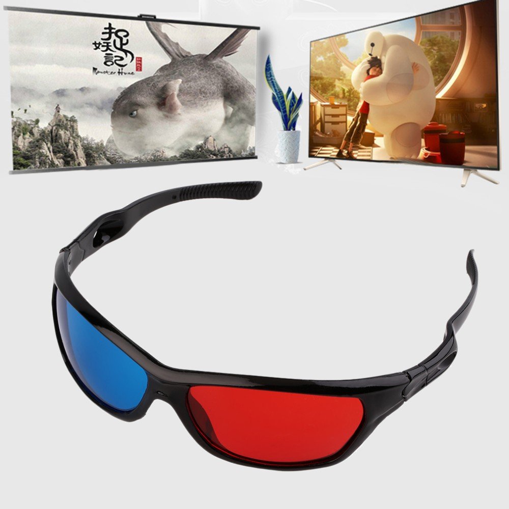 Jambar JD-11-01 Red-Blue 3D Glasses - Anaglyph Sports Style (1-Pack) for TV, Computer, Projector & Magazine Viewing - Perfect for Movies, Gaming & 3D Comics