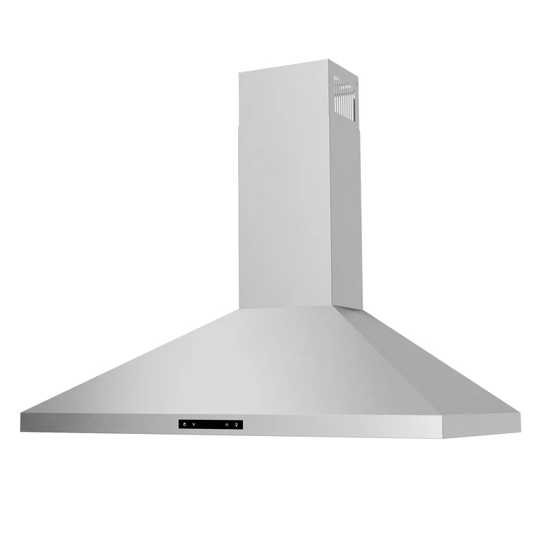 THORE 36 Inch Modern Pyramid Shape Wall Mount Range Hood - Stainless Steel Kitchen Vent Hood with LED Lights - Perfect for Contemporary Home Kitchens (Model ARH36P)