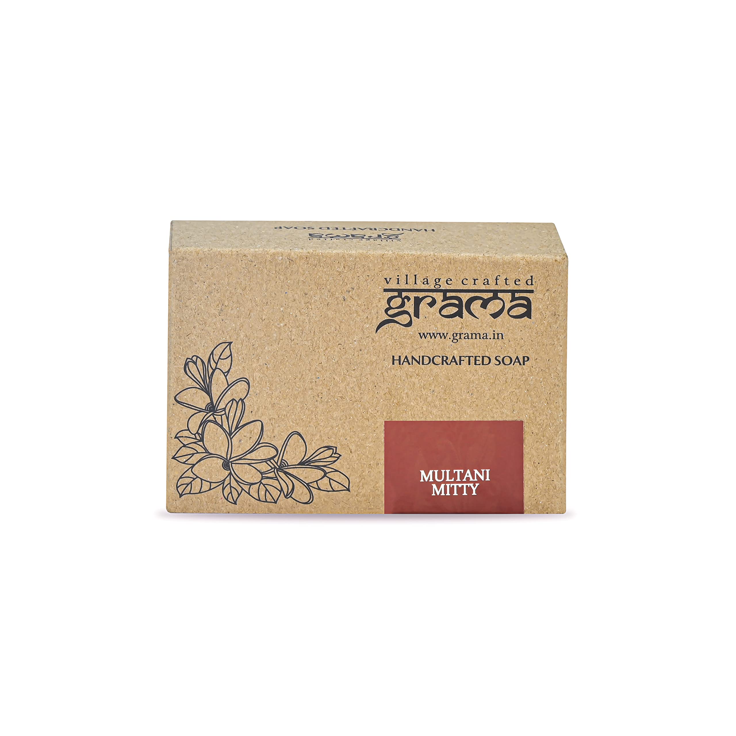 Grama Handcrafted Multani Mitti Clay Soap for Glowing Skin - Pack of 2 | Natural Face & Body Cleanser for Acne, Oil Control & Brightening | Perfect for Daily Skincare Routine