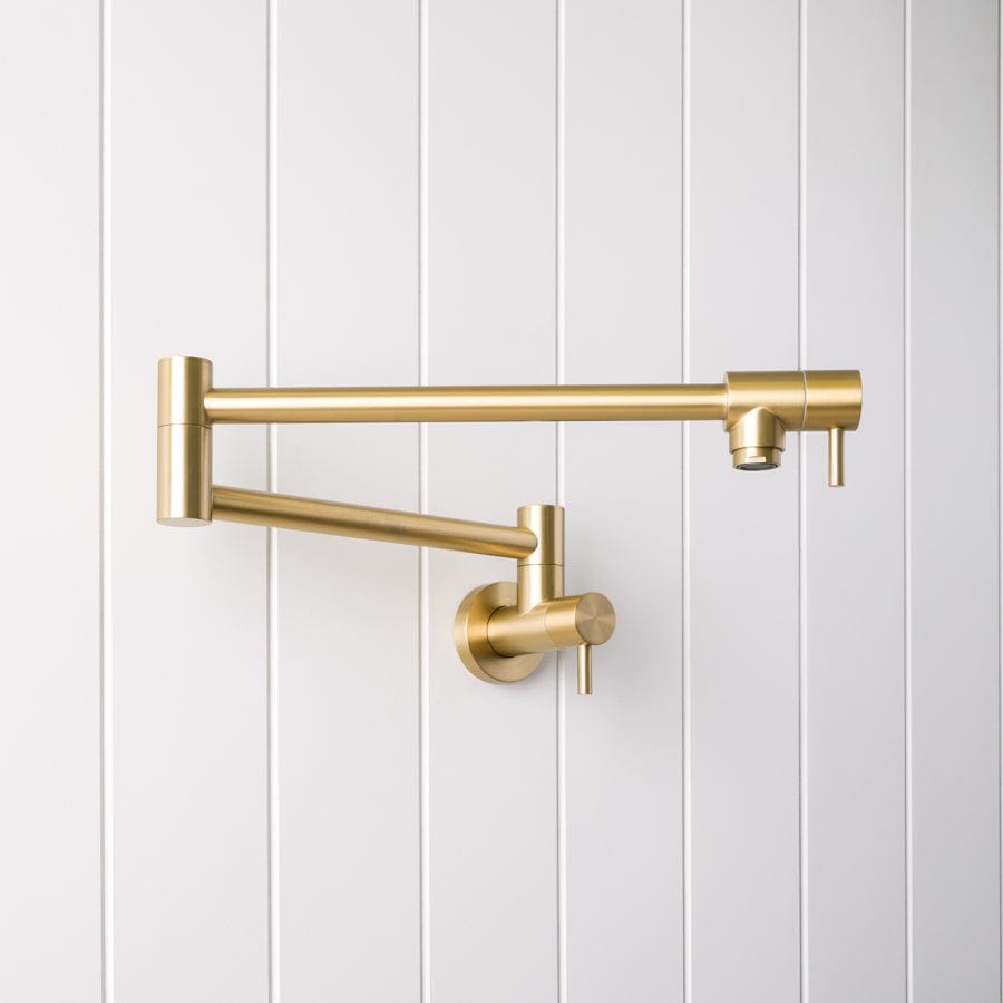 Brass Pot Filler Faucet - Brushed Nickel Finish for Kitchen Sink - Perfect for Cooking, Filling Pots & Pans Easily
