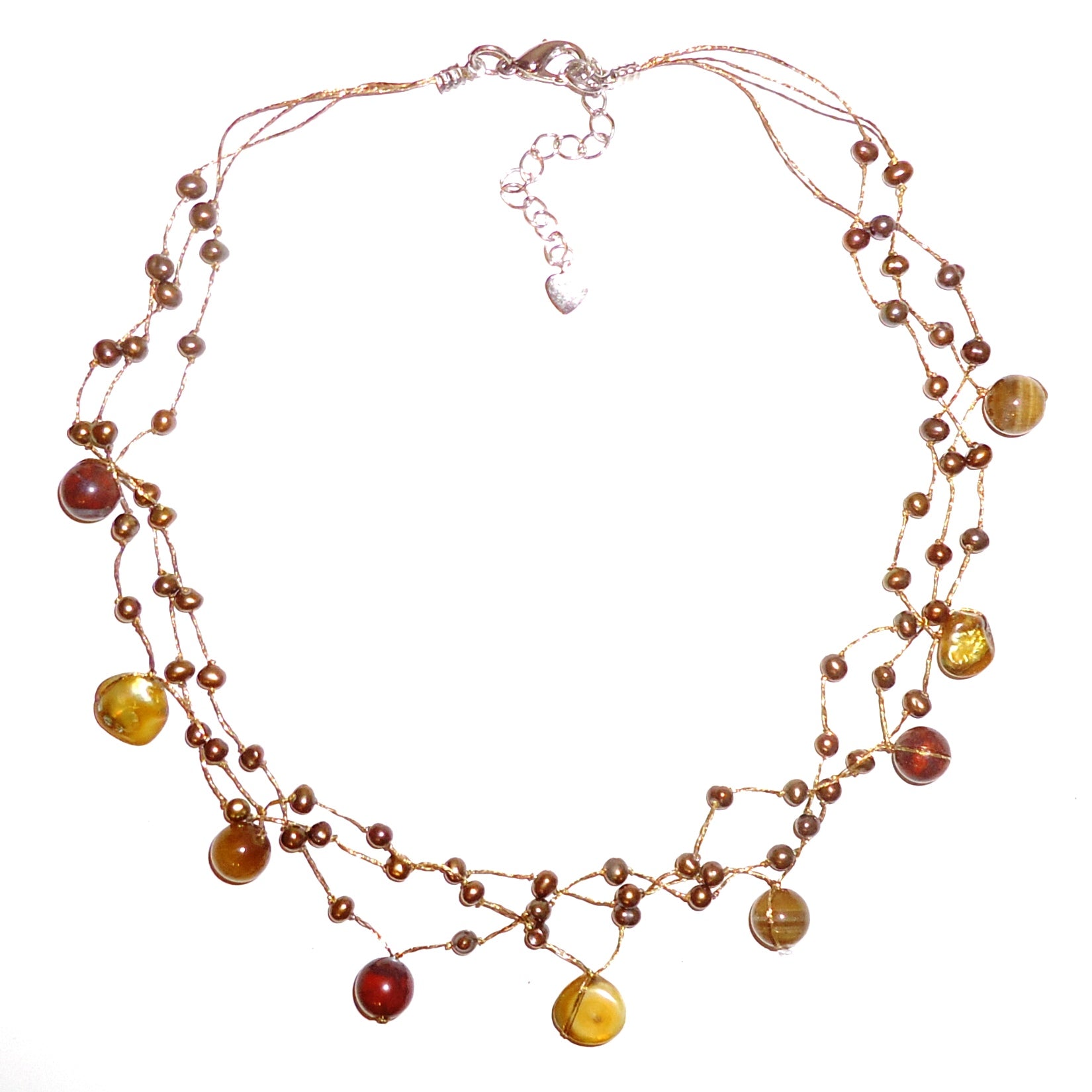 Elegant Pearl & Stone Necklace for Women - Autumn Fashion Jewelry Gift for Her - Perfect for Fall Weddings, Parties & Everyday Wear