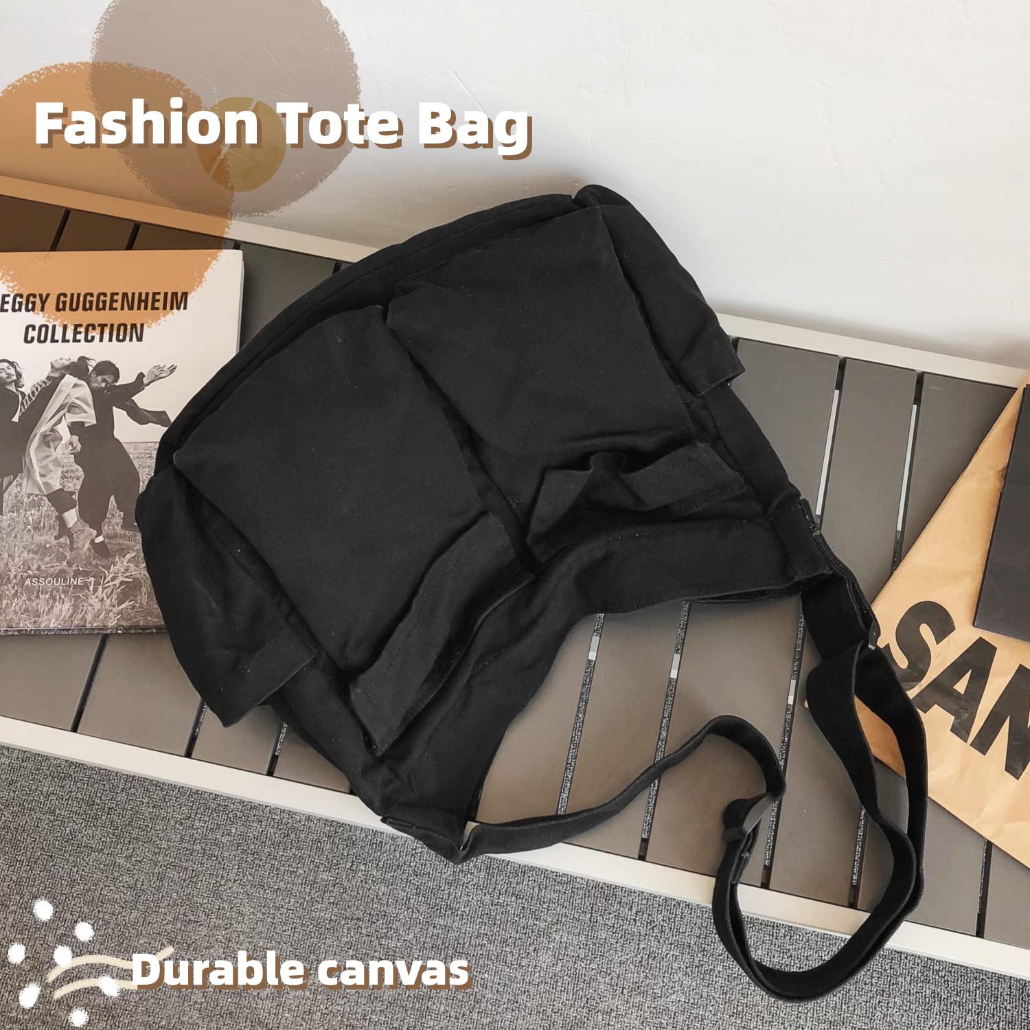 Stylish Unisex Canvas Hobo Crossbody Shoulder Bag - Casual Tote Purse for Women & Men | Perfect for Work, Travel & Everyday Use