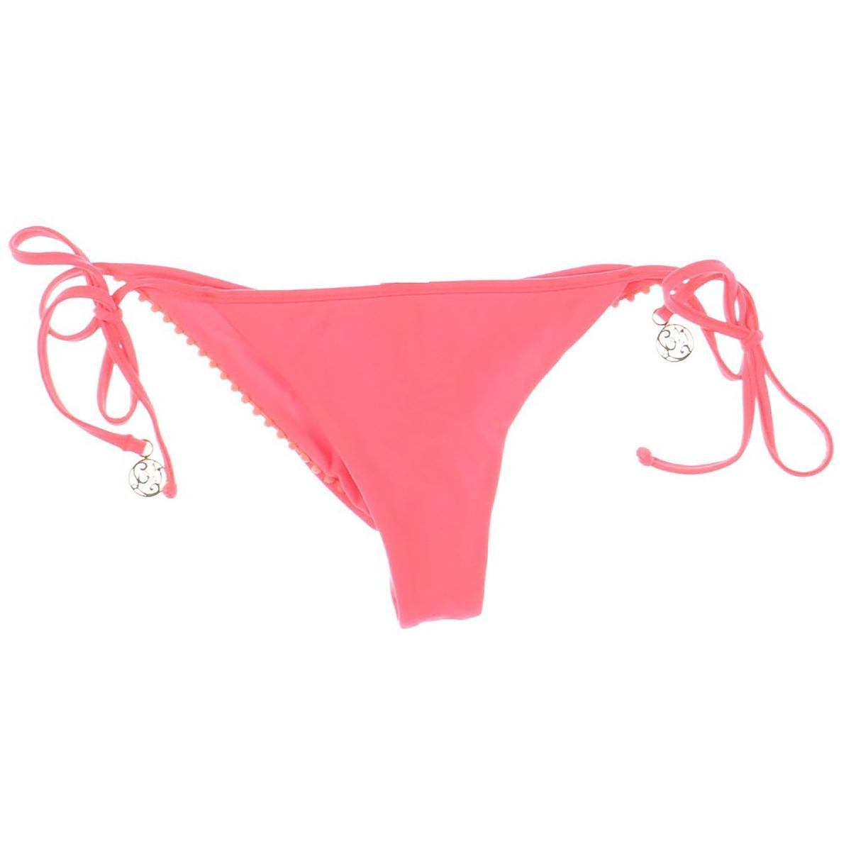 Luli Fama Women's Wild Card Pom Brazilian Bikini Bottom - Sexy High Cut Swimwear for Beach, Pool & Vacation