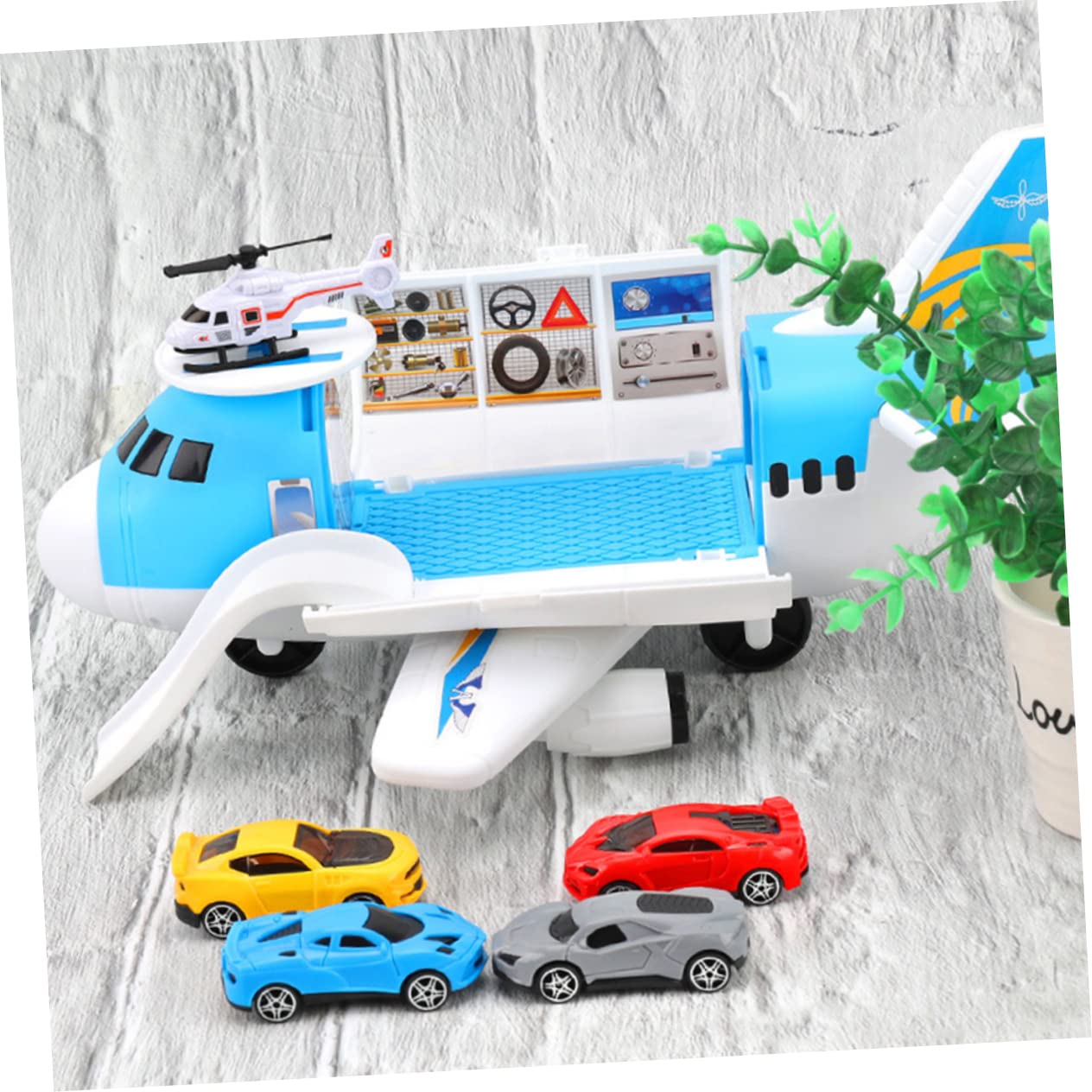 iBasenice 2 Sets Airplane Transport Toys for Kids - Durable Outdoor & Early Learning Toys for Boys & Girls - Perfect for Travel, Birthday Gifts & STEM Puzzle Play
