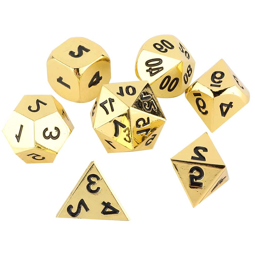Premium 7-Piece Polyhedral Dice Set for D&D, RPG & Board Games - Imitation Gold Finish - Perfect for Dungeons & Dragons, Pathfinder & Tabletop Gaming