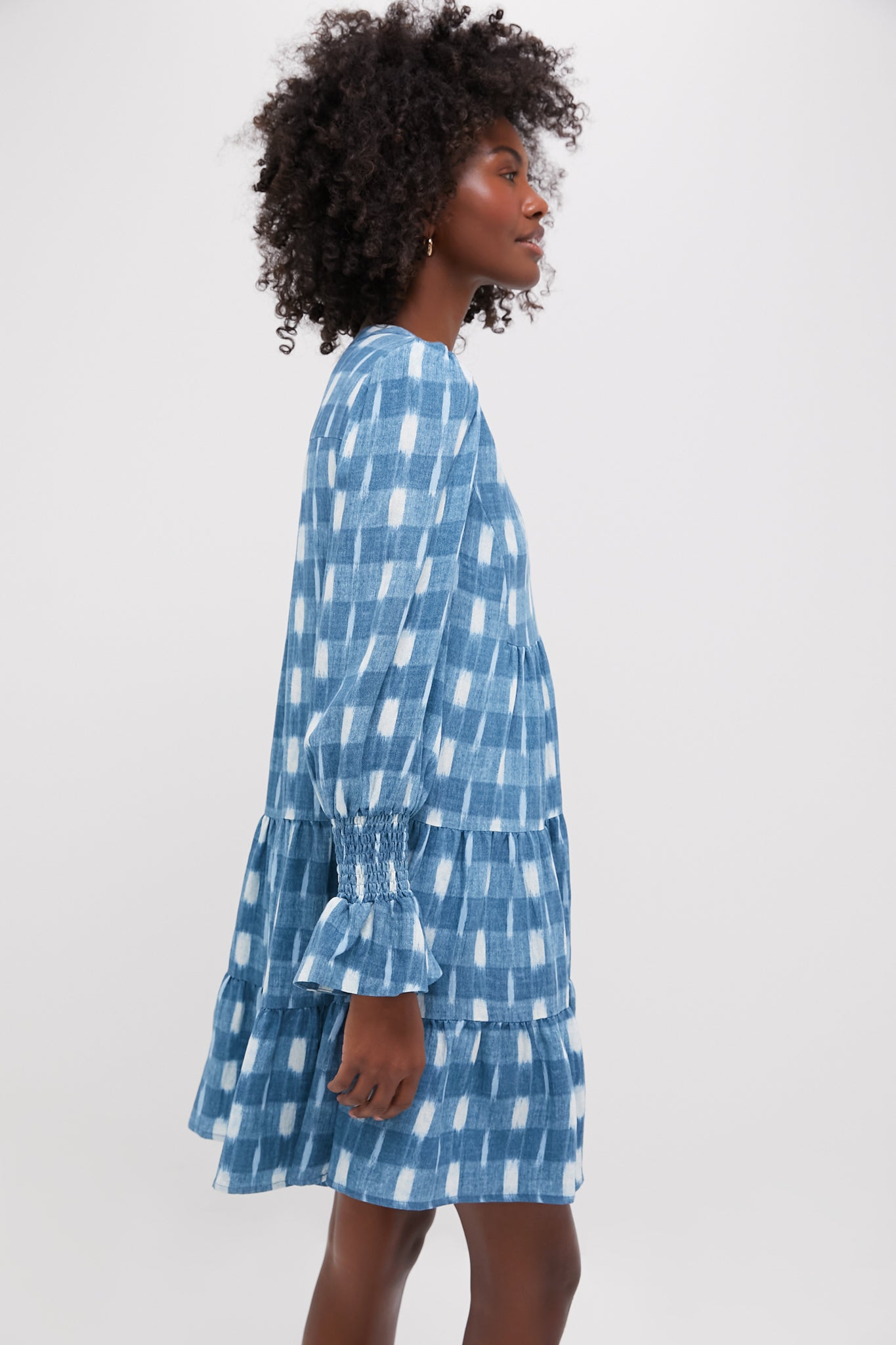 Kenzo Blue Ikat Print Dress - Stylish & Elegant Women's Fashion for Parties, Weddings & Special Occasions