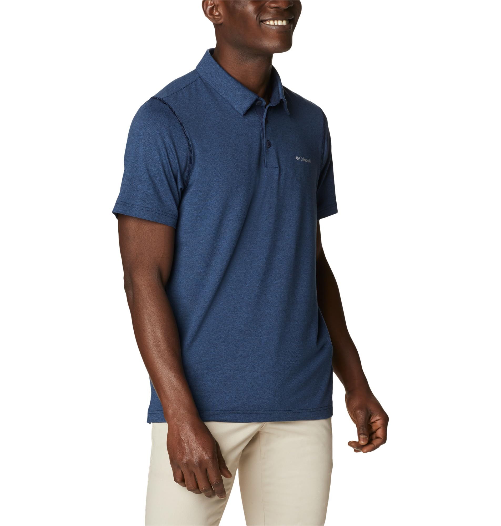 Columbia Men's Tech Trail Polo Shirt - Moisture-Wicking, UV Protection & Breathable Performance Shirt for Hiking, Camping & Outdoor Adventures