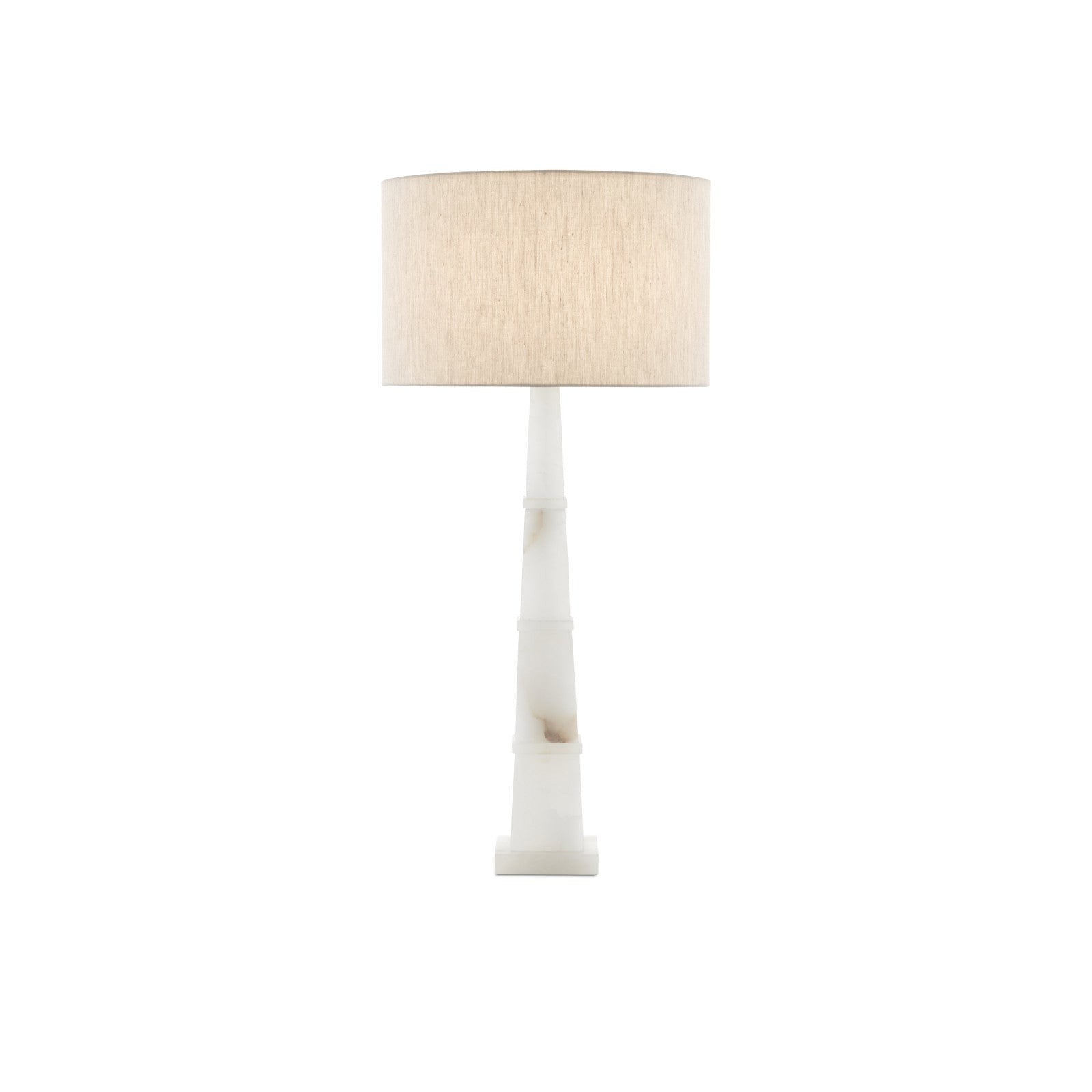 Elegant Alabaster White Table Lamp - Modern Home & Office Decor for Bedroom, Living Room, and Study