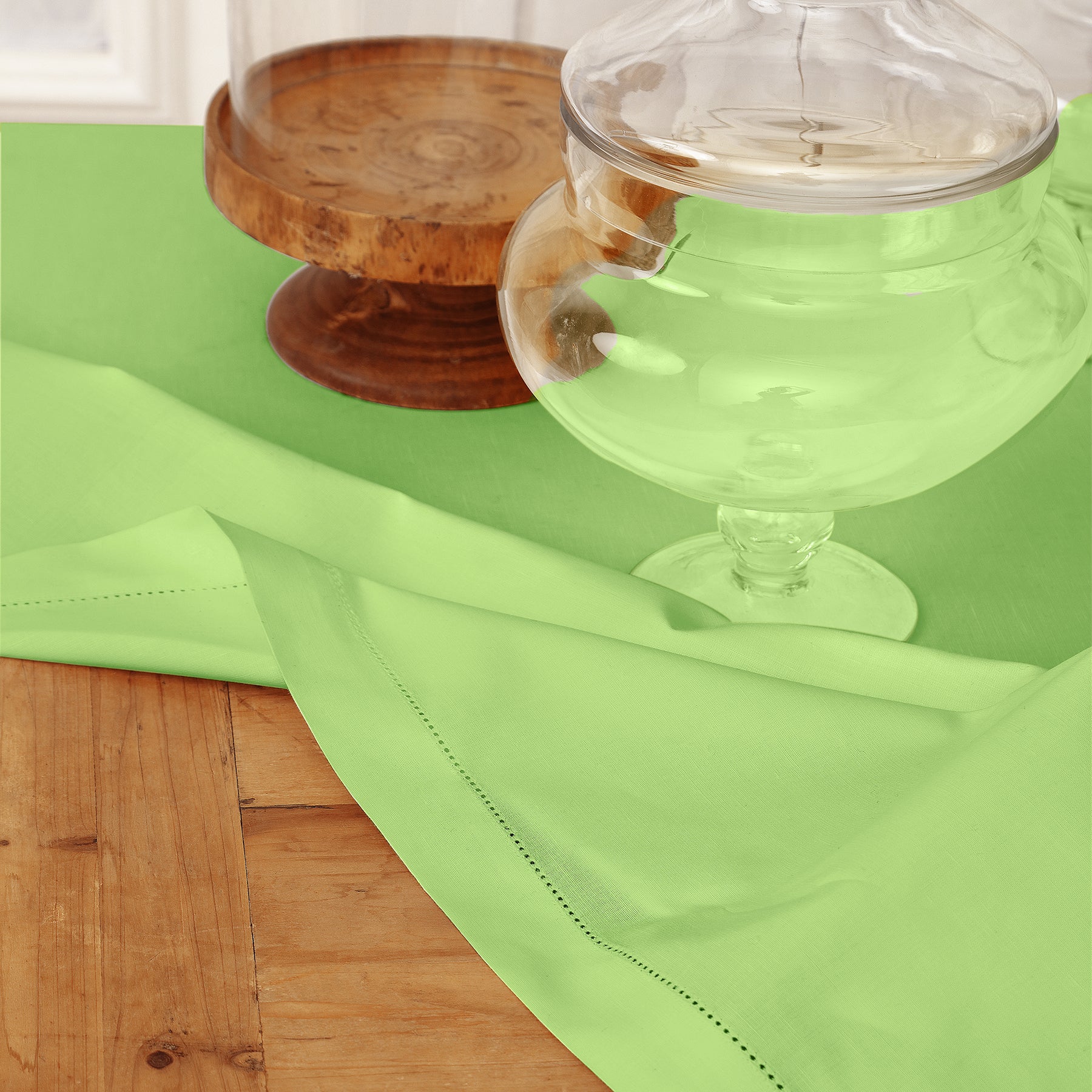 Premium Cotton Linen Hemstitch Tablecloth - Elegant Dining Table Cover for Home Decor, Parties & Special Occasions