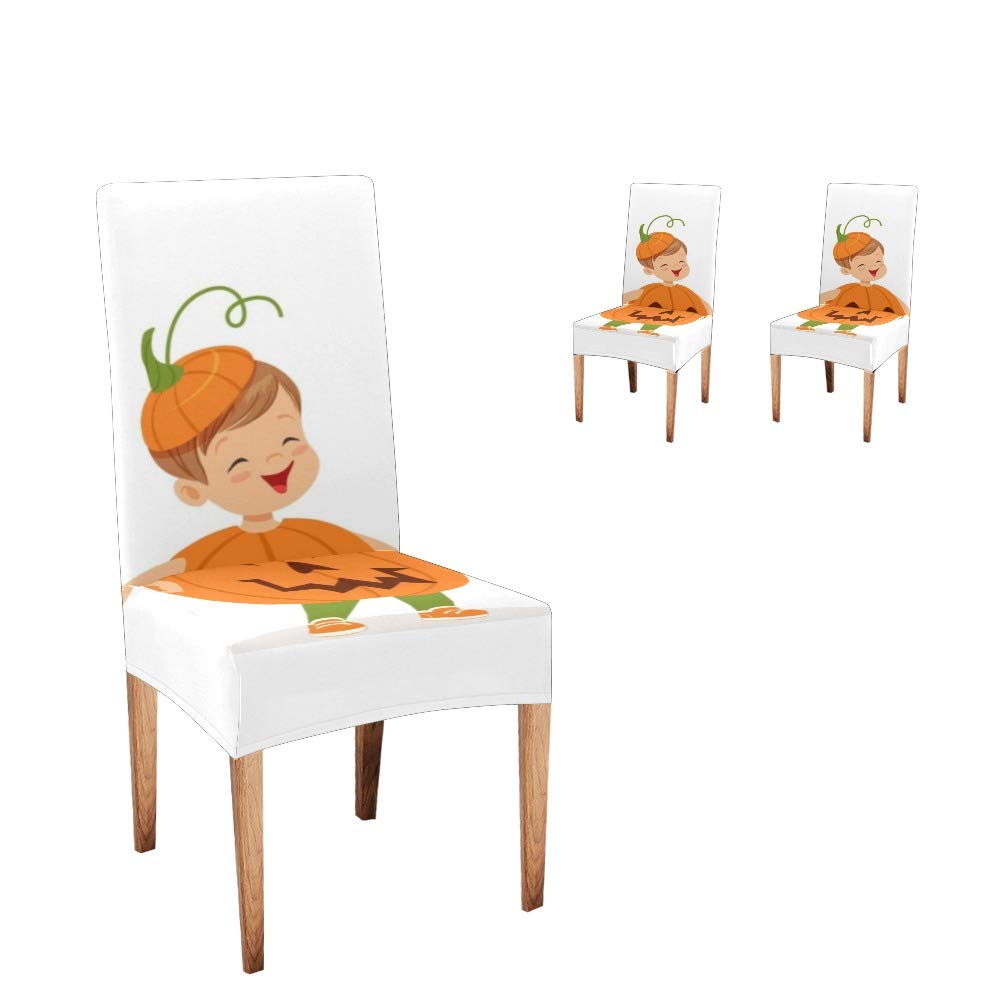 Anneunique CUXWEOT Dining Chair Covers Set of 2 - Soft Stretchable Slipcovers for Halloween Pumpkin Party Decor, Universal Fit for Most Chairs - Perfect for Dining Room, Kitchen, and Holiday Gatherings