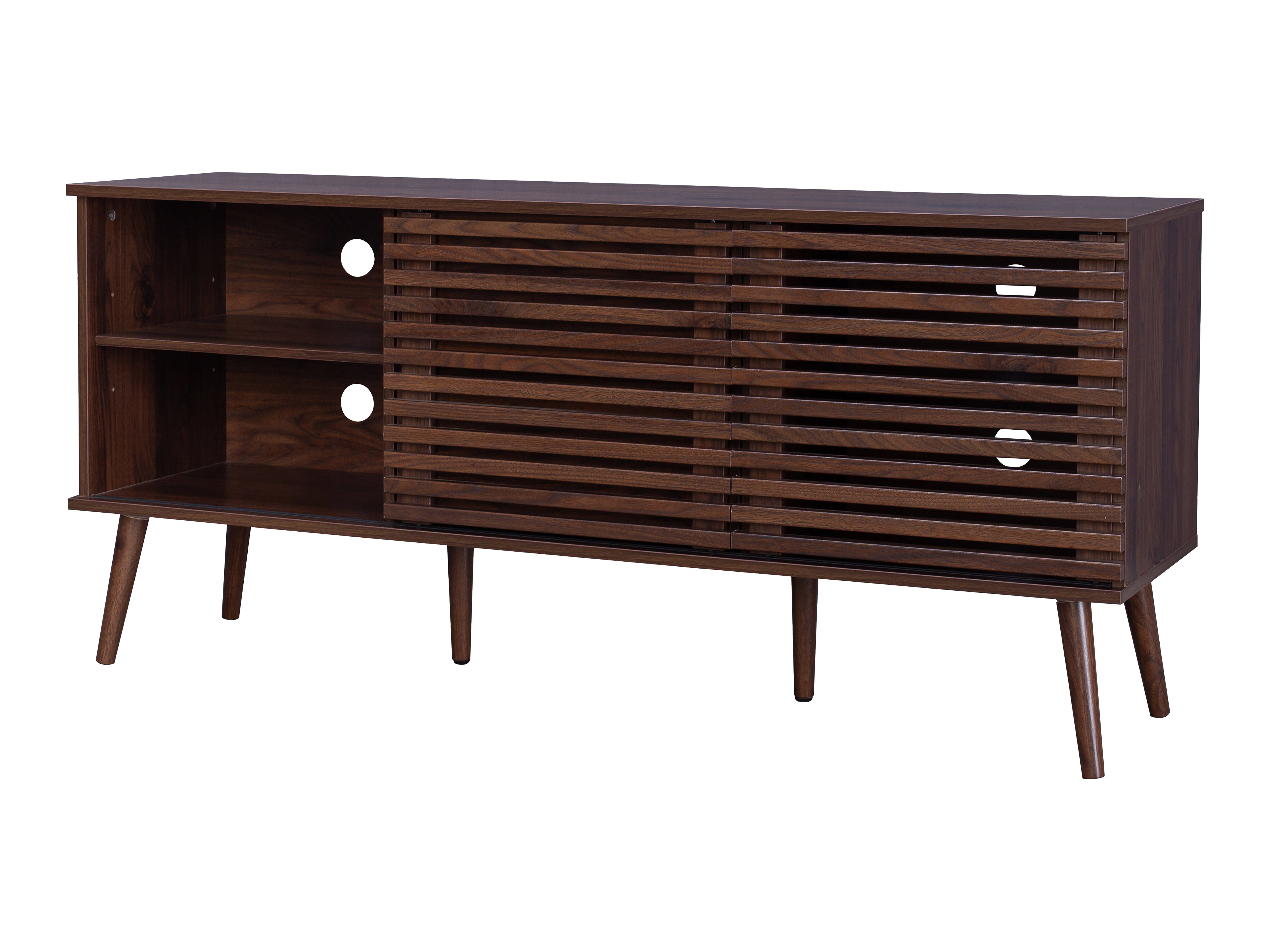 Walnut Sideboard Cabinet - Solid Wood Buffet Table for Dining Room, Living Room Storage & Entryway Organizer | Rustic Modern Furniture for Home Decor