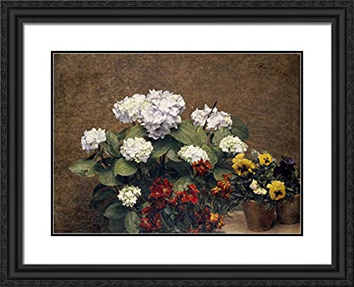 Black Ornate Wood Frame with Double Matting