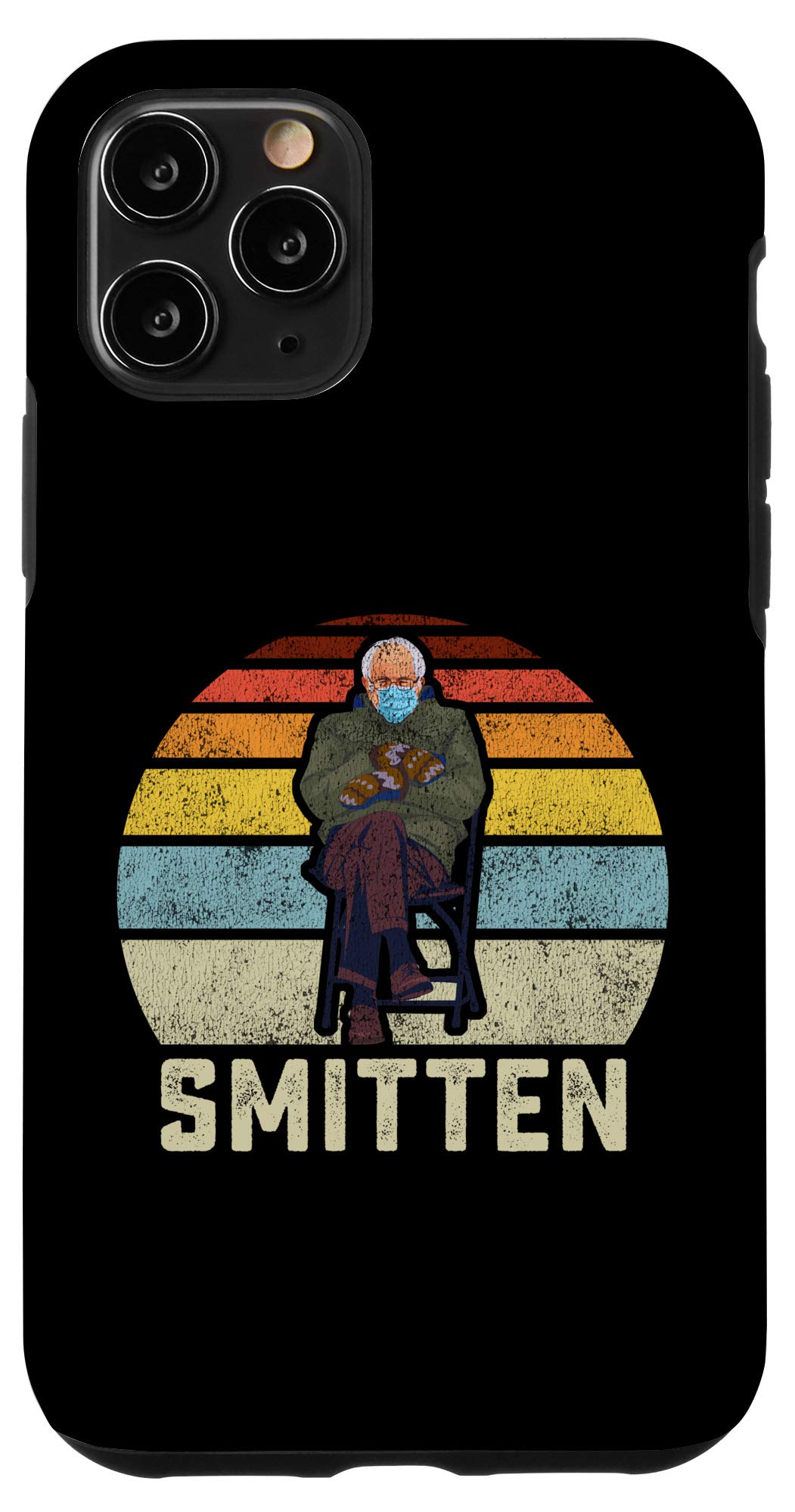 iPhone 11 Pro Case with Bernie Sanders Valentine's Smitten Mittens Design - Funny Valentine's Day Gift for iPhone 11 Pro Users - Perfect for Valentine's Day, Political Humor Fans & Bernie Sanders Supporters