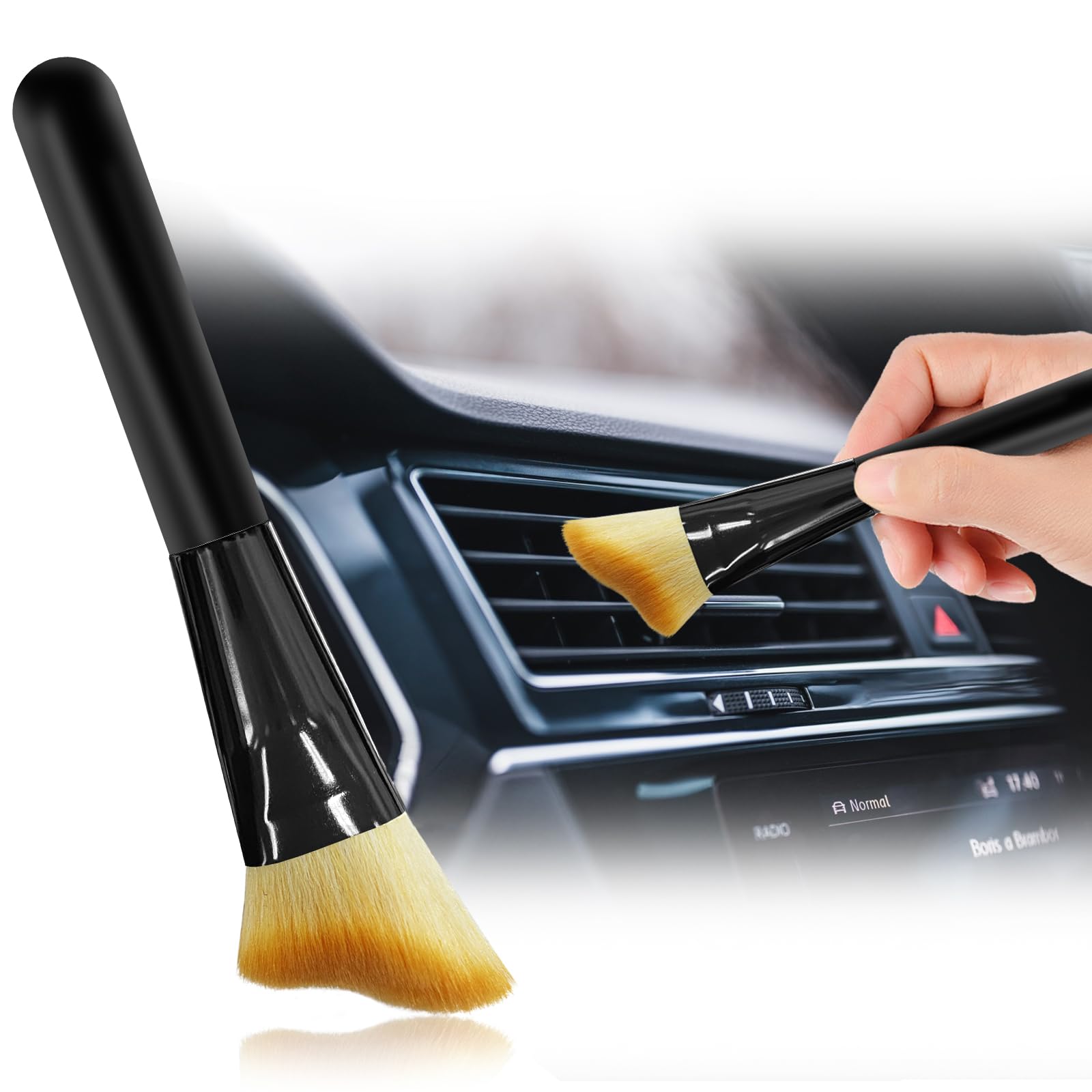 Premium Car Detailing Brush - Ultra Soft Bristles for Gentle Automotive Interior Cleaning | Essential Car Care Accessories for Dashboard, Vents & Hard-to-Reach Areas | Perfect for Car Detailing, Home & Office Use