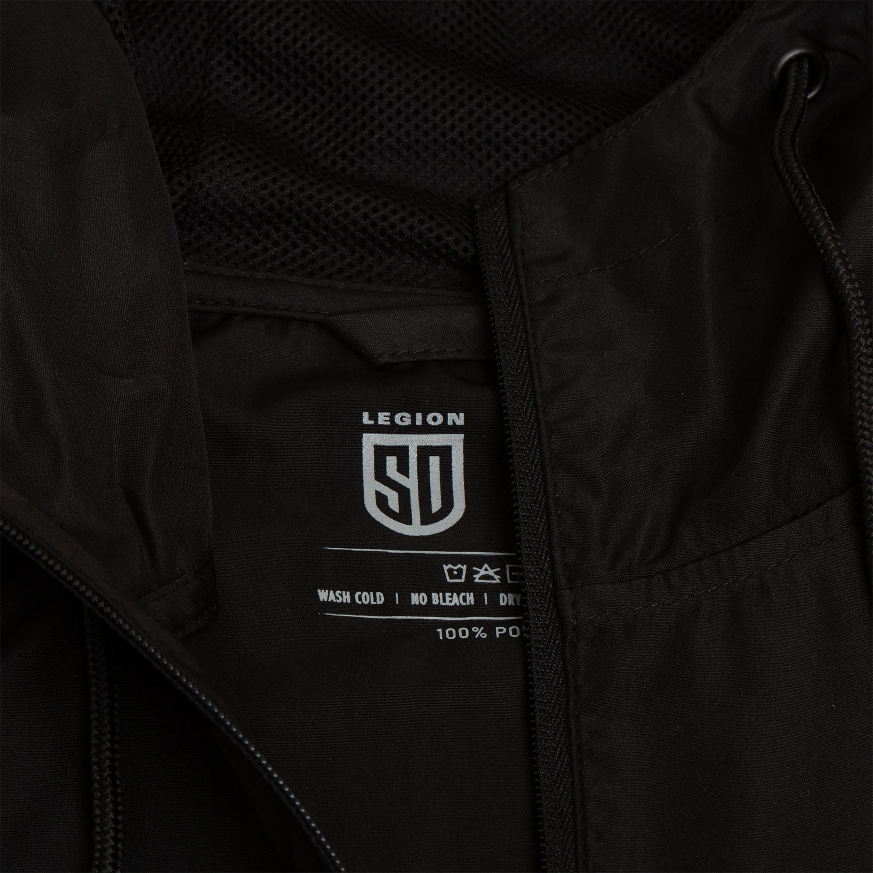 SD LEGION Camo Black Windbreaker Jacket - Lightweight Water-Resistant Outdoor Hoodie for Hiking, Camping & Military Use