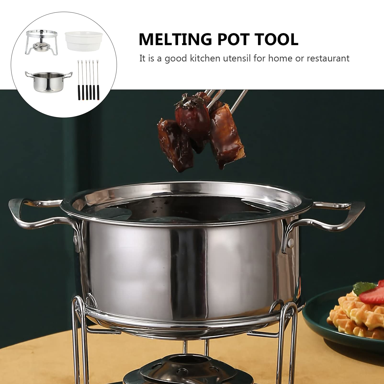 Portable Stainless Steel Double Boiler - Chocolate Melting Pot, Wax Warmer & Candy Melts Maker for Camping, Backpacking & Home Kitchen Use | Hemoton Ceramic Cheese Warmer & BBQ Stove Burner