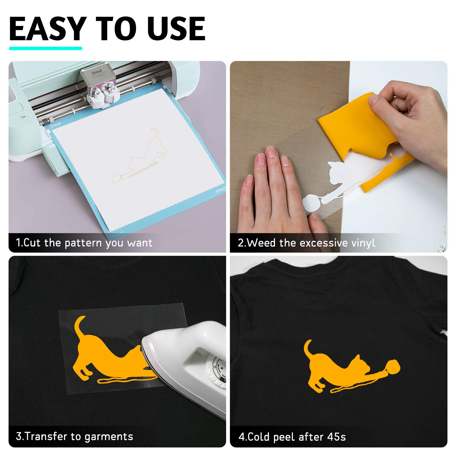 13 Pack Yellow HTV Heat Transfer Vinyl Bundle - 12