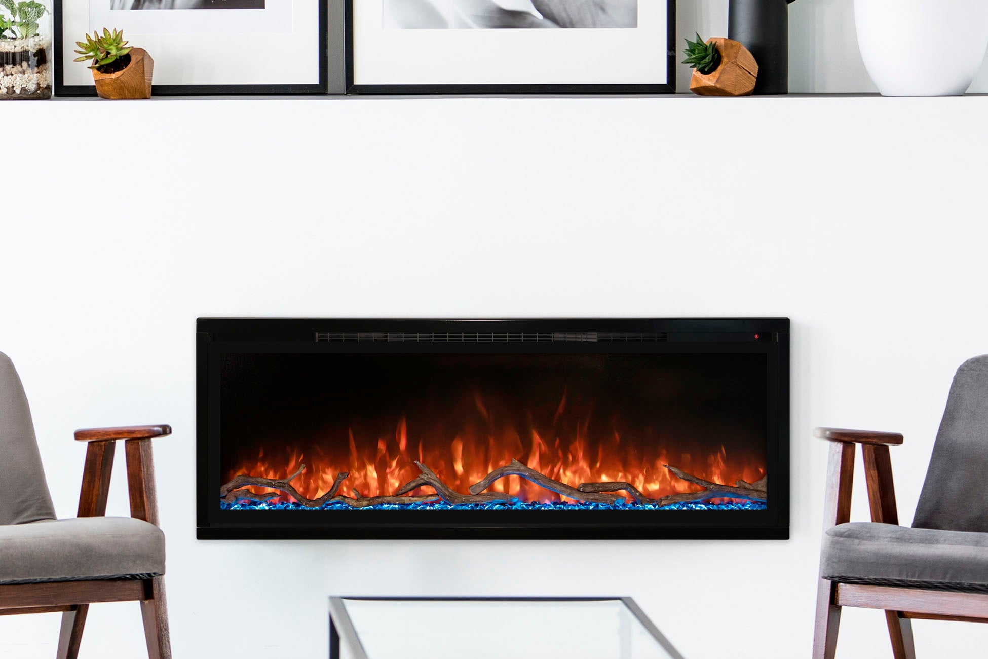 Modern Flames Spectrum Slimline 60-Inch Wall Mount or Recessed Linear Electric Fireplace - Perfect for Living Room, Bedroom & Office Heating & Decor