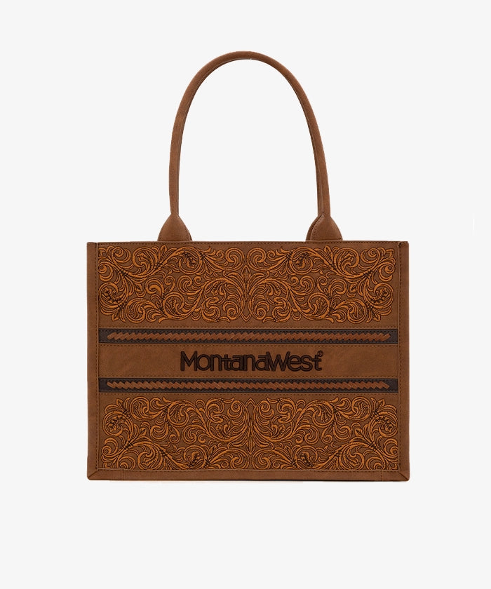 Montana West Embroidered Concealed Carry Tote Bag for Women - Stylish CCW Purse with Hidden Gun Pocket | Perfect for Everyday Carry, Travel & Self-Protection