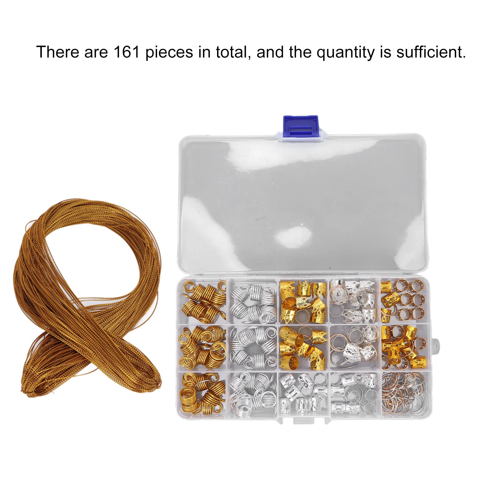 161pcs Dreadlock Beads for Hair - Anti Rust & Oxidation Resistant Metal Beads for Dreadlocks, Braids & Locs - Perfect for Hair Decorations, Festivals & Boho Style
