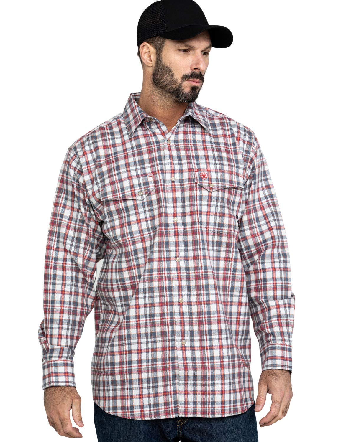 ARIAT Men's Carbon Classic Fit Snap Work Shirt - Durable Western Shirt for Ranch, Farm & Outdoor Work - Comfortable & Stylish for Casual Wear
