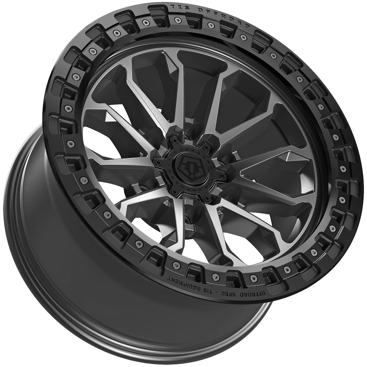 TIS OFF ROAD 556AB 17x9 Wheels - 6x5.50 Bolt Pattern, +00 Offset, 106.2mm Center Bore - Satin Anthracite with Cast Satin Black Bead Ring - Perfect for Jeep Wrangler, Toyota Tacoma & Off-Road Adventures
