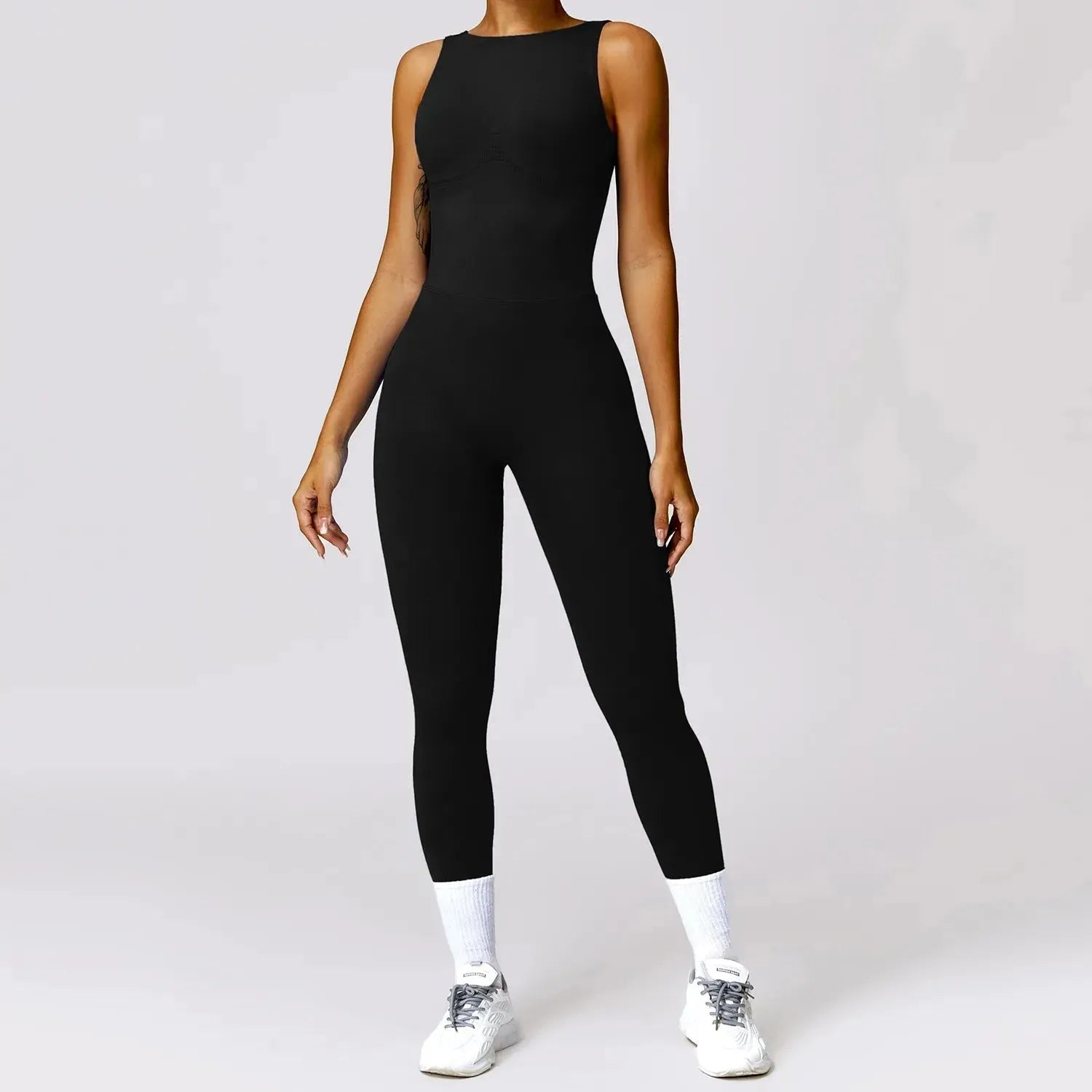 Women's Sexy Seamless Tracksuit - Gym Bodysuit & Ribbed Yoga Jumpsuit One Piece Workout Romper - Sportswear Fitness Set for Yoga, Running & Gym Training