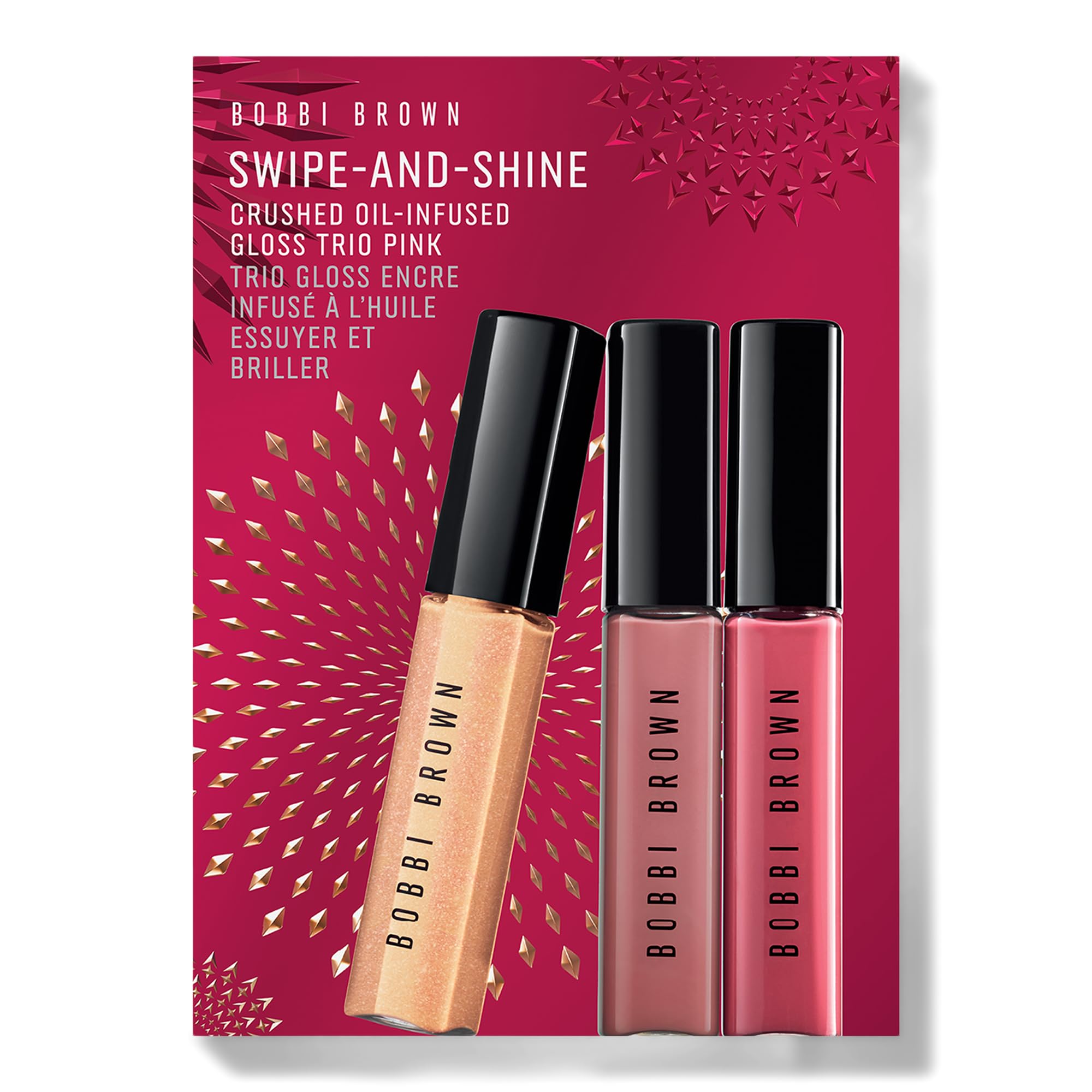 Bobbi Brown Crushed Oil-Infused Hydrating Lip Gloss Trio Set - Nourishing & Shiny Lip Gloss in Pink Shades | Perfect for Daily Wear, Date Night & Special Occasions