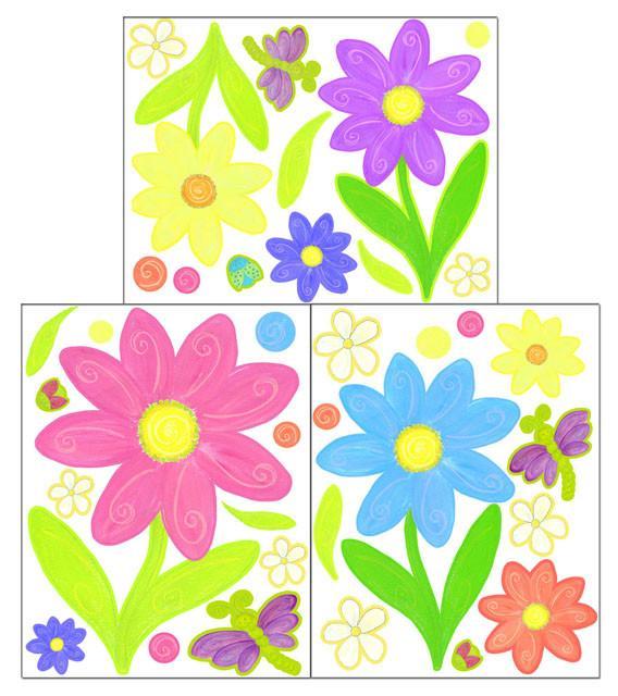 Luv Bugs & Flowers Wall Decals - Colorful Removable Vinyl Stickers for Kids Room Nursery Decor, DIY Home Wall Art - Perfect for Bedroom, Playroom & Classroom Decoration