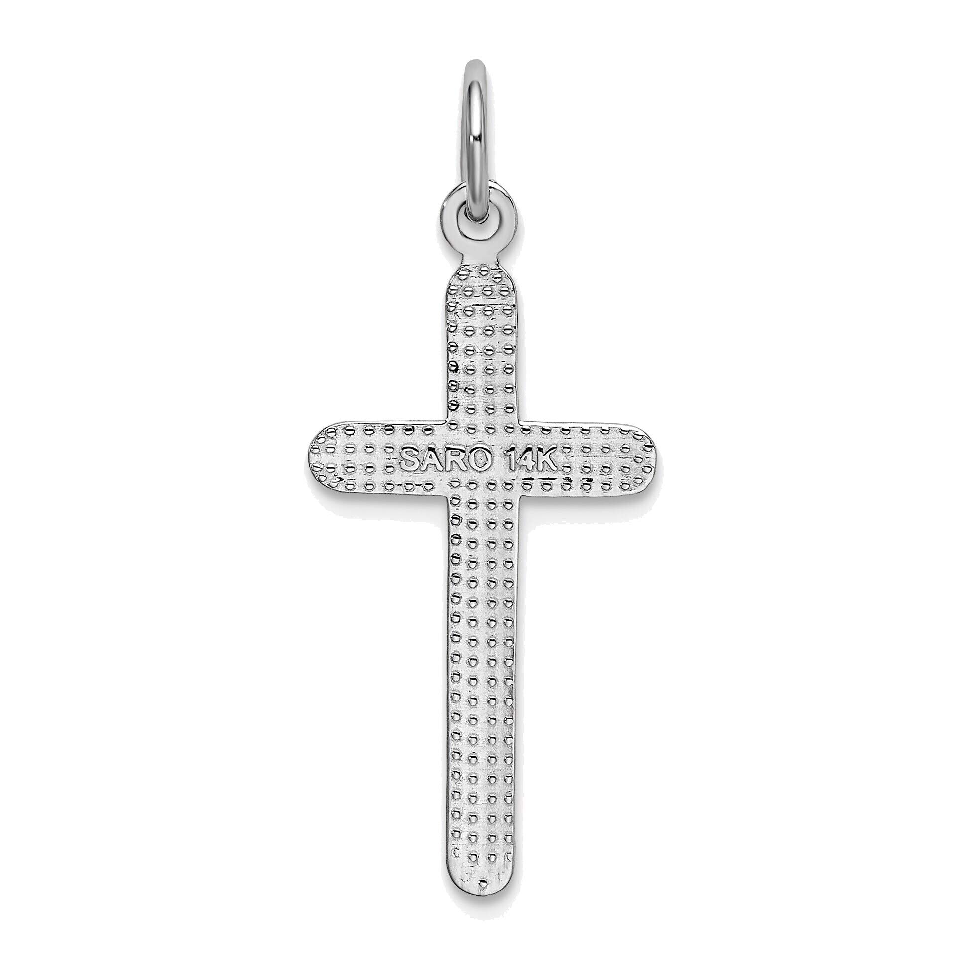 Bonyak 14K White Gold Cross Pendant Necklace for Women - Elegant Religious Jewelry Gift for Baptism, Confirmation & Everyday Wear