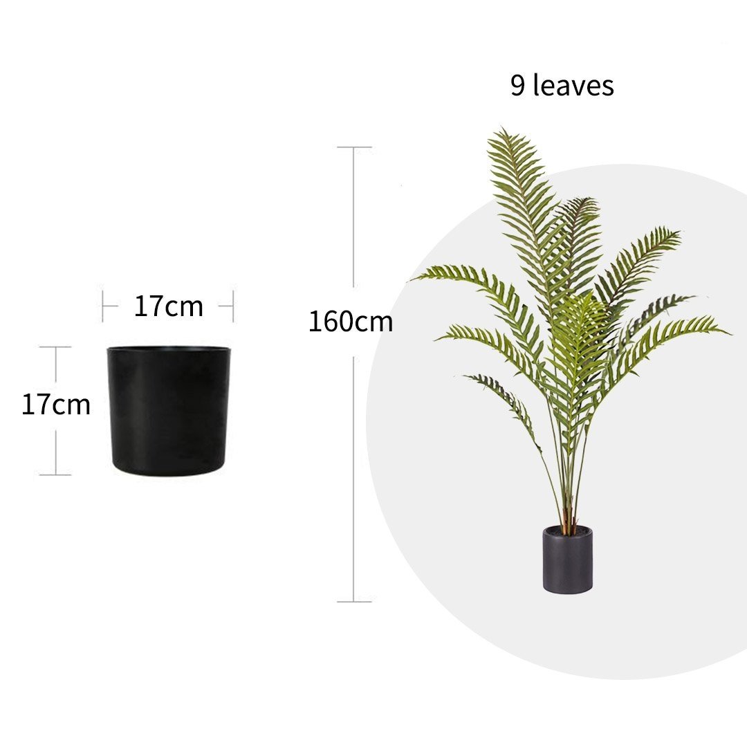 2 Pack 160cm Artificial Areca Palm Tree - Green Fake Tropical Plants for Indoor Home & Office Decor - Perfect for Living Room, Bedroom, and Workspace Greenery