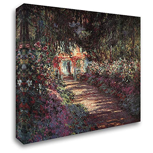 Claude Monet The Garden in Flower 20x20 Gallery Wrapped Stretched Canvas Art - Impressionist Wall Decor for Living Room, Bedroom & Office