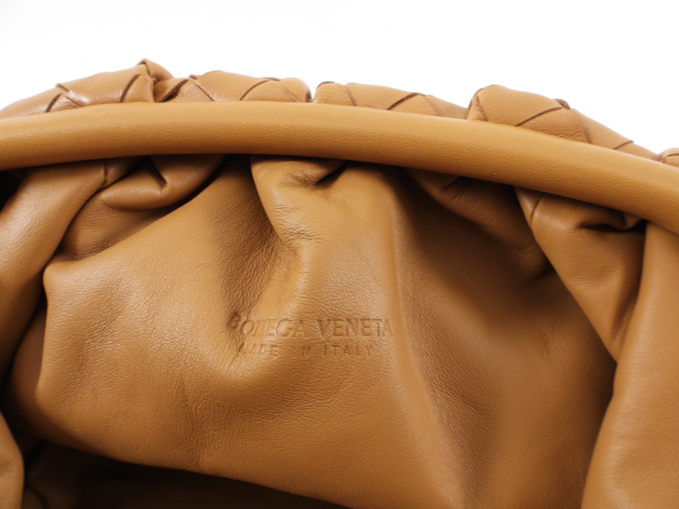 Bottega Veneta Caramel Intrecciato Leather Pouch Clutch Bag for Women | Luxury Designer Handbag | Perfect for Evening Parties, Weddings & Special Occasions