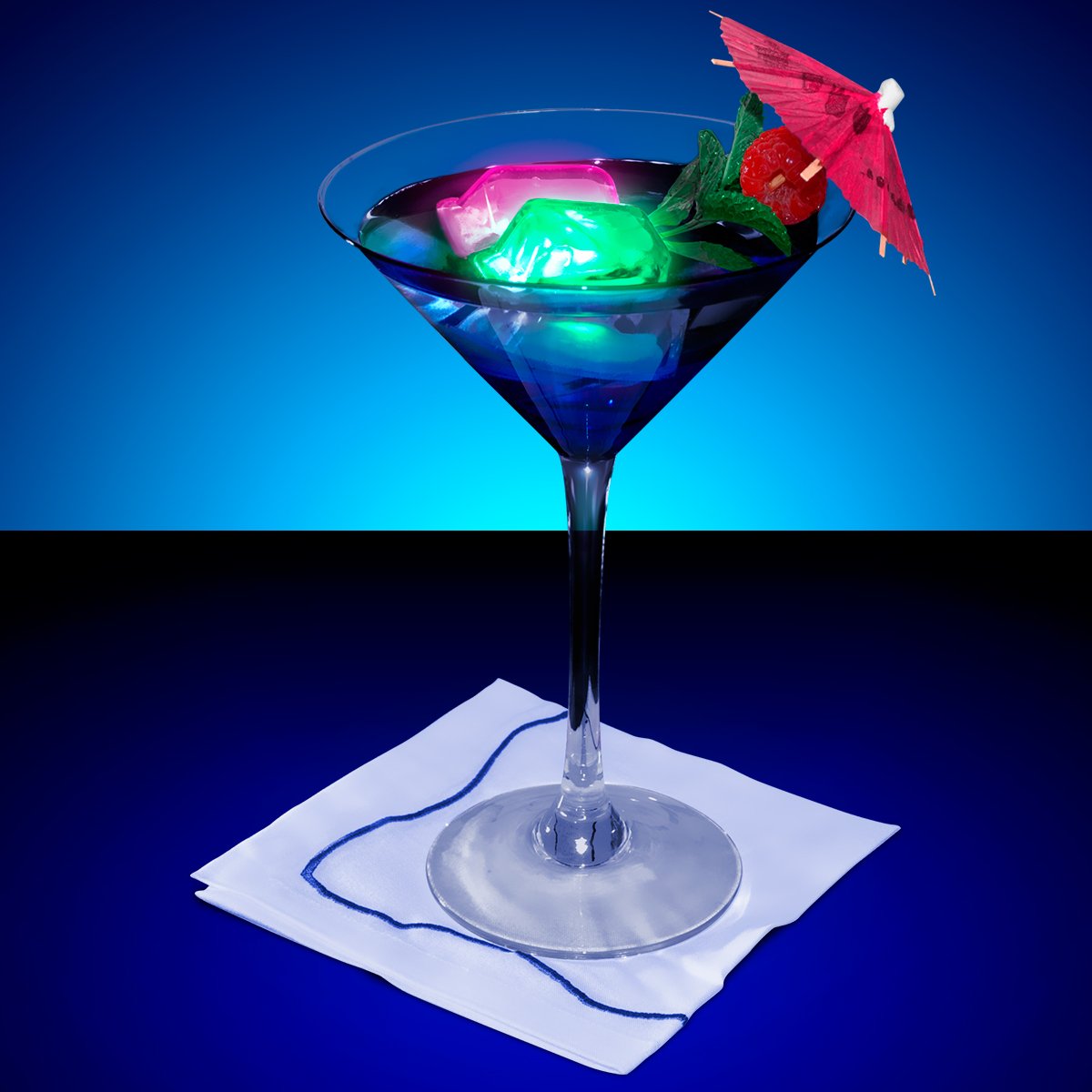 Glow in the Dark Ice Cubes - 12 Pack LED Light Up Ice Cubes for Drinks, Cocktails & Parties | Reusable & Cool Lighting Effects for Halloween, Christmas, Pool Parties & Nightclubs