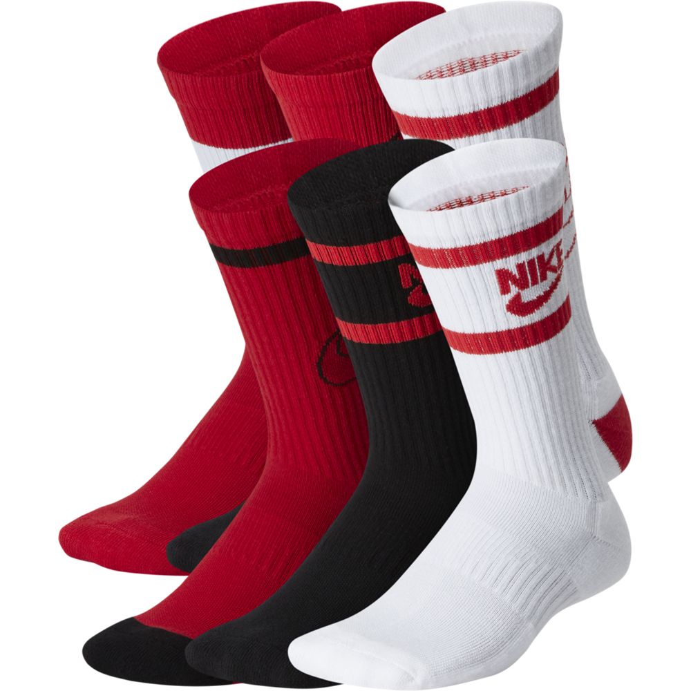 Nike Boys' Youth Everyday Crew Socks 6-Pack - Soft & Comfortable Athletic Socks for School, Sports & Daily Wear