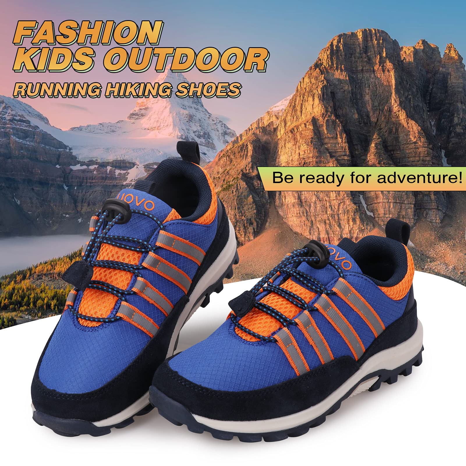 UOVO Boys Sneakers - Non-Slip Comfortable Tennis Running Hiking Shoes for Kids - Athletic Outdoor Shoes for Little & Big Boys - Perfect for School, Sports & Playtime