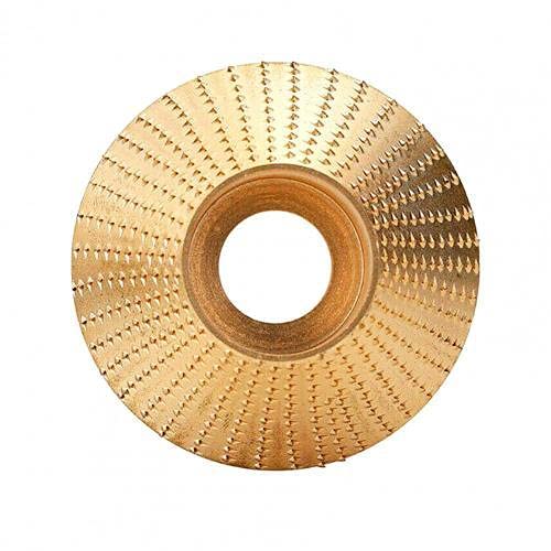 High Carbon Steel Angle Grinder Polishing Disc - 100MM Inclined Golden Abrasive Wheel for Wood Carving & Metal Polishing | Labor-Saving Curved Design for DIY Projects & Professional Workshop Use
