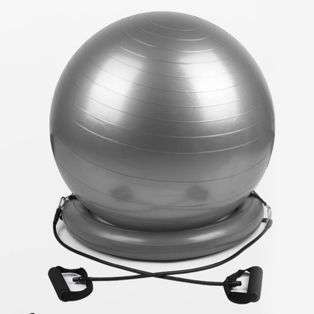 LTLCLZ 65cm Anti-Burst Yoga Ball with Resistance Bands - Exercise Ball for Pilates, Fitness, Balance Training & Workout - Perfect for Home Gym, Office Chair & Physical Therapy