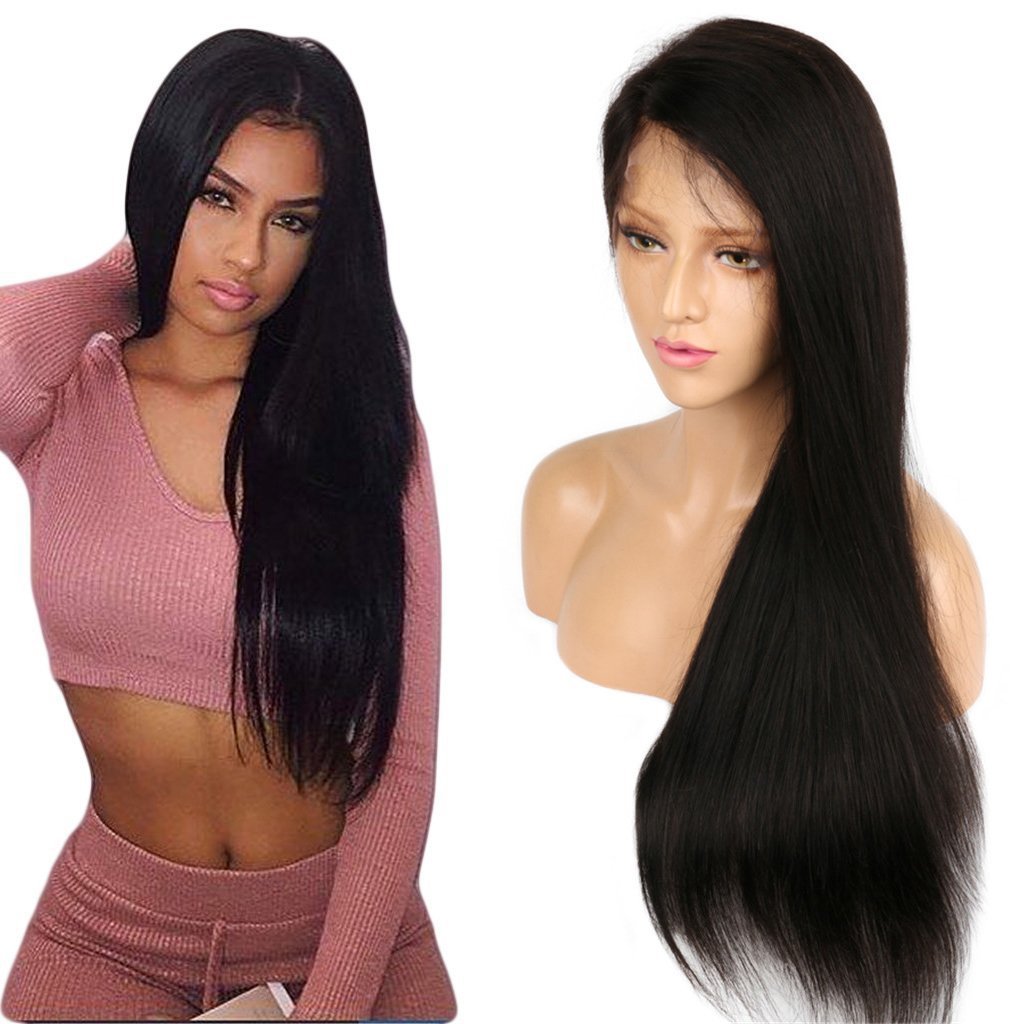 18 Inch Transparent Lace Front Wig - Brazilian Virgin Human Hair Straight Wig with Baby Hair for Women | Natural Color, Breathable & Undetectable | Perfect for Daily Wear, Cosplay & Special Occasions